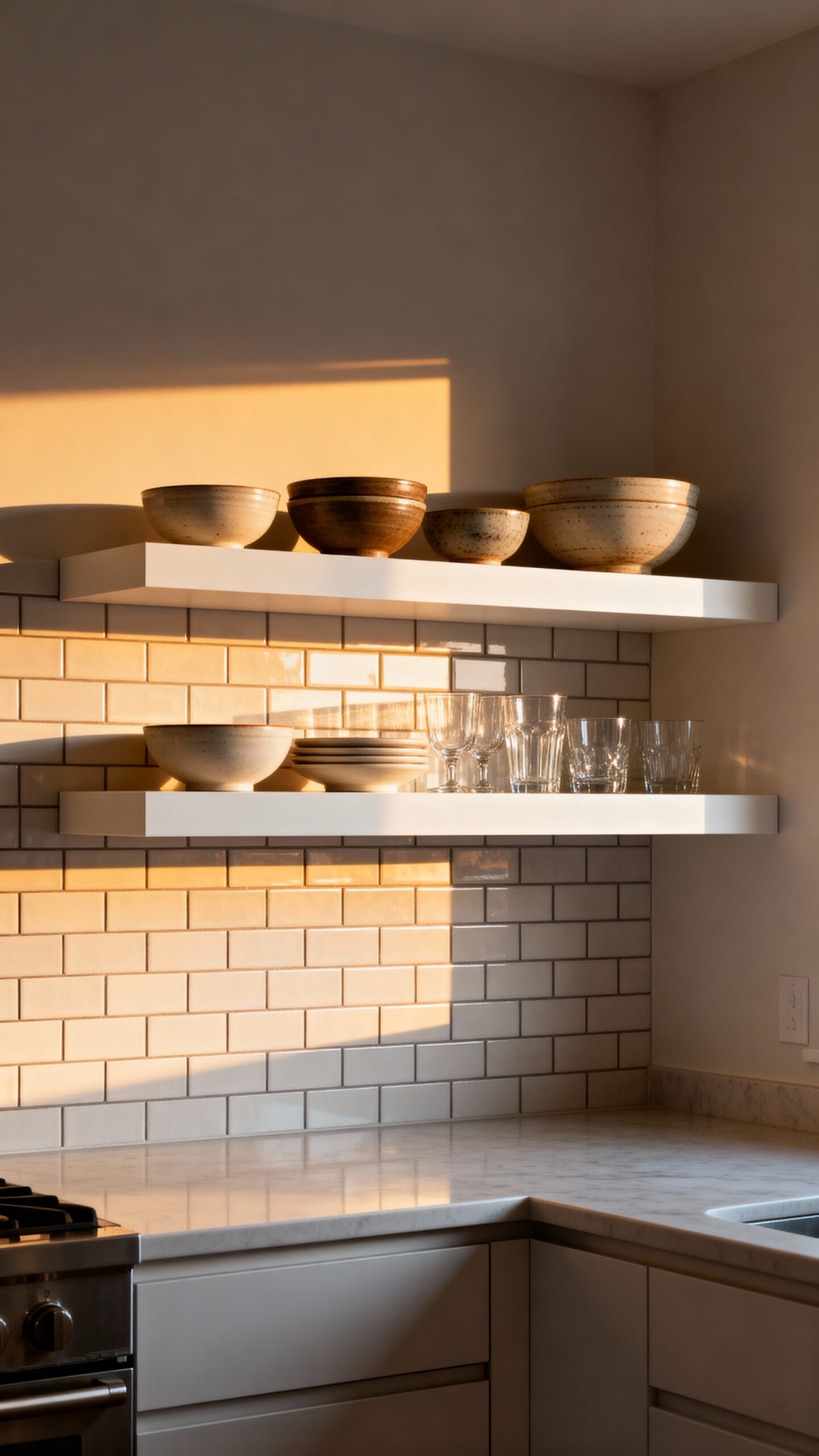 maximize vertical storage in compact kitchen