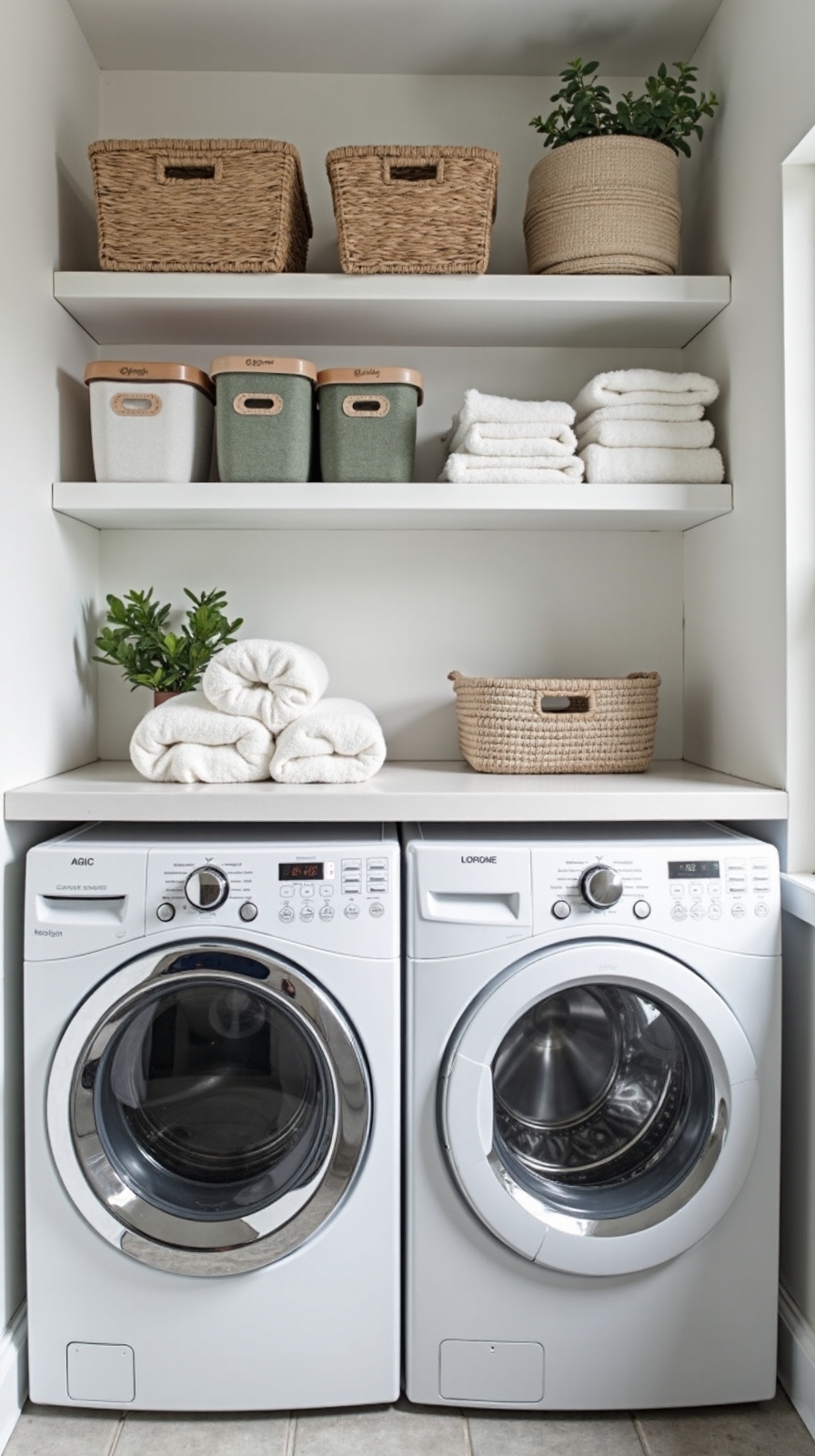 maximized efficient organized laundry storage solution