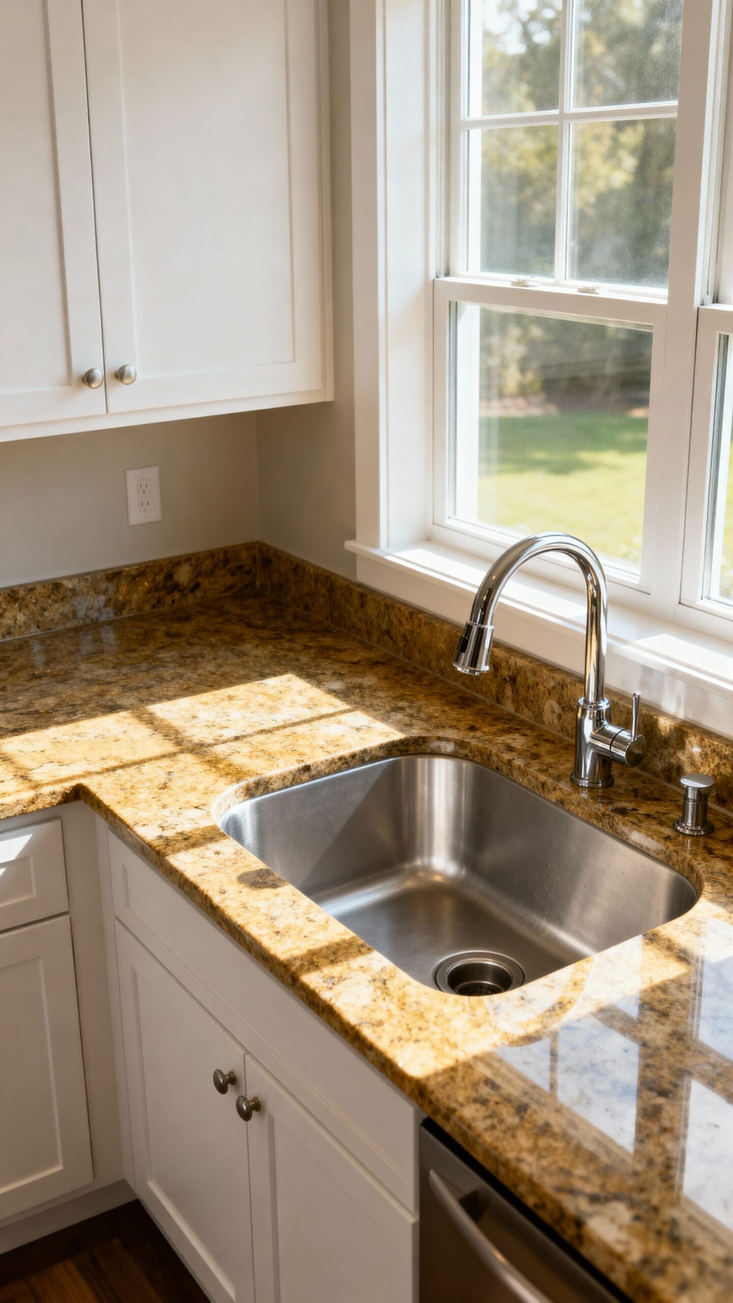 maximized natural light corner sink