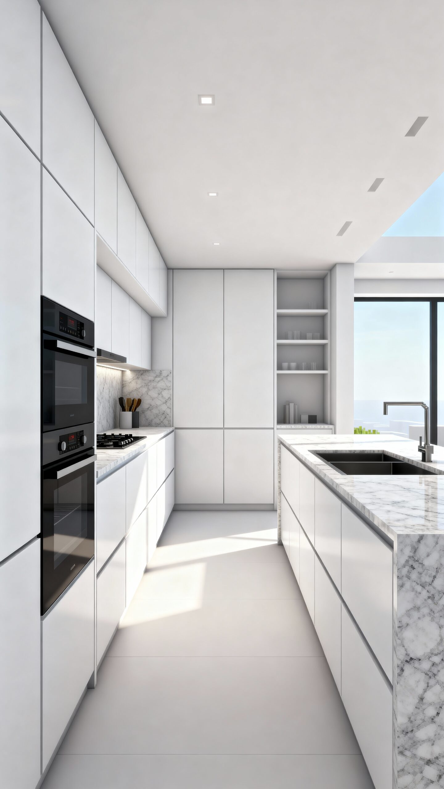 maximized vertical kitchen storage solutions