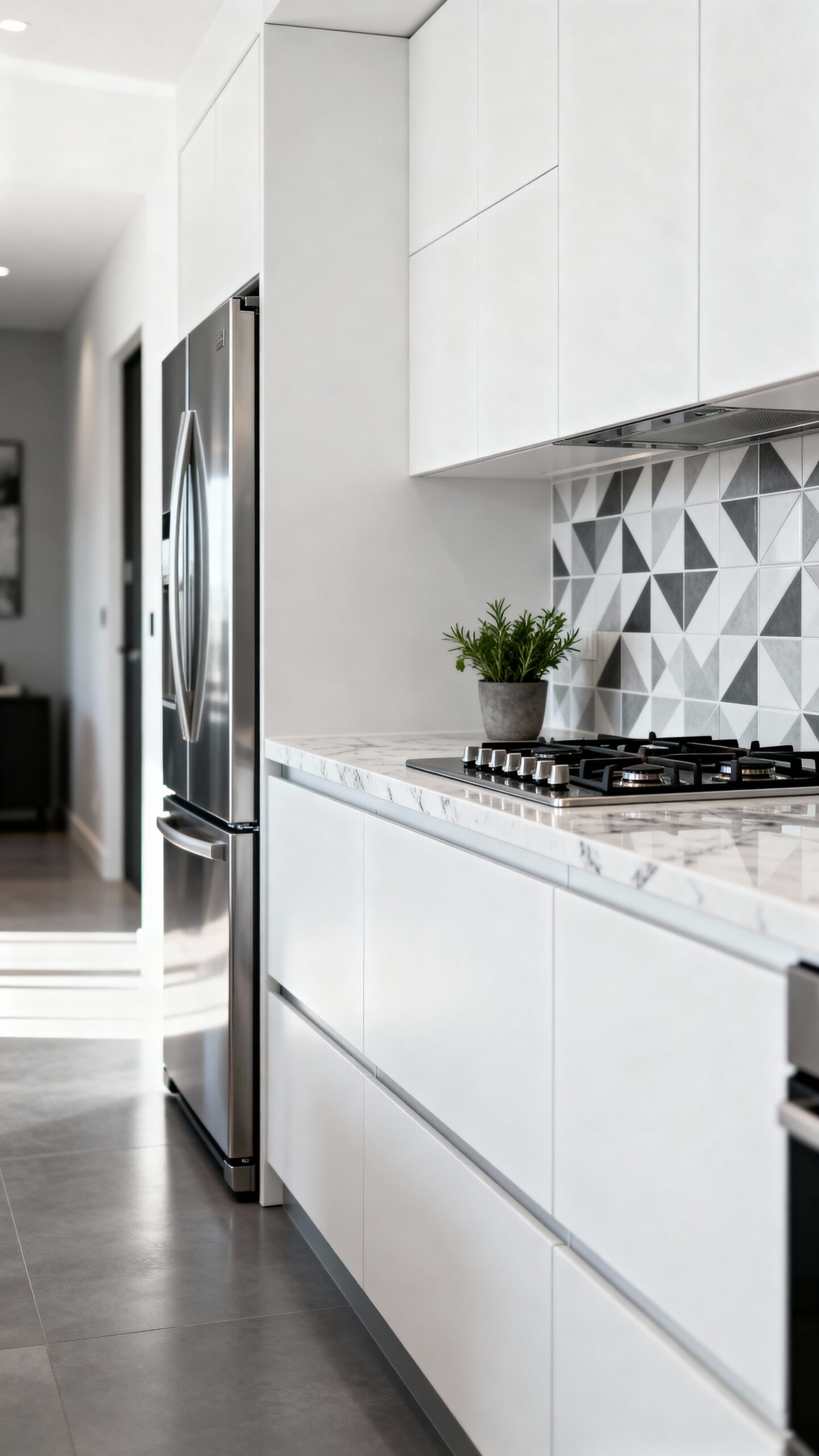 maximized vertical kitchen storage solutions