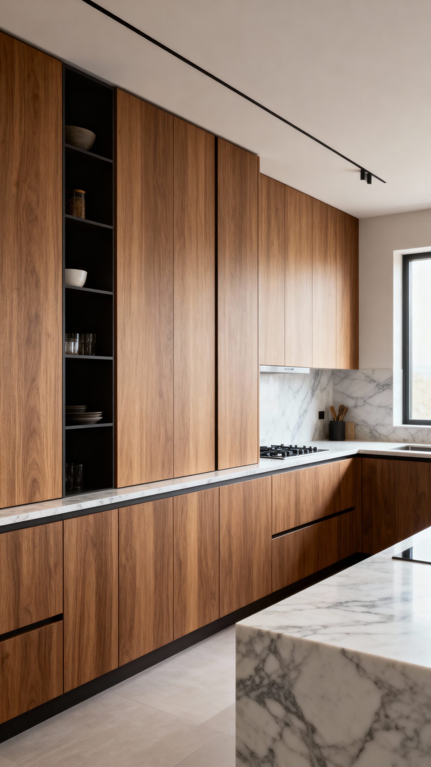 maximized vertical kitchen storage solutions