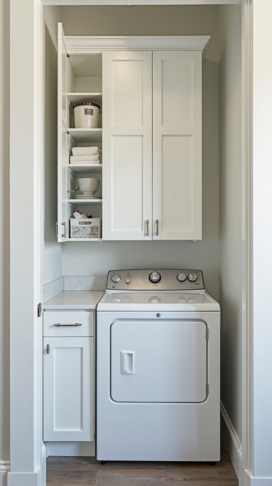 maximized vertical laundry room storage