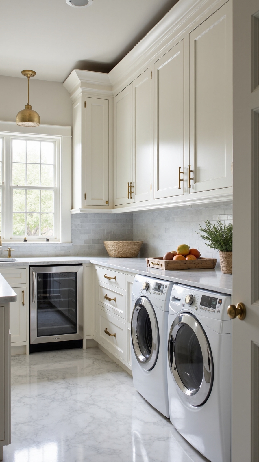 maximized vertical storage for laundry room