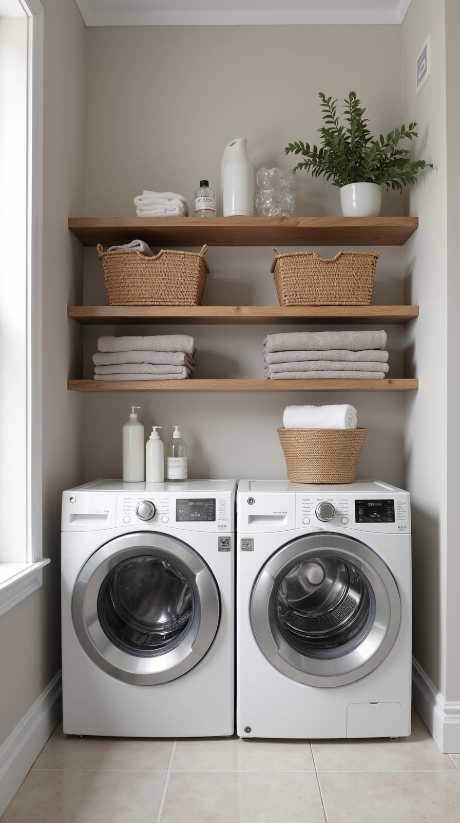 maximizing laundry room storage vertically