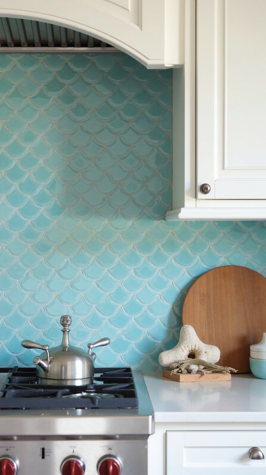 mesmerizing coastal aqua fish scale tiles