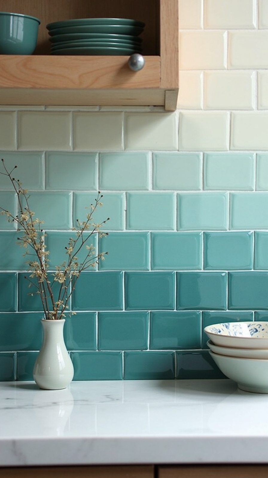 mesmerizing gradient backsplash color wash