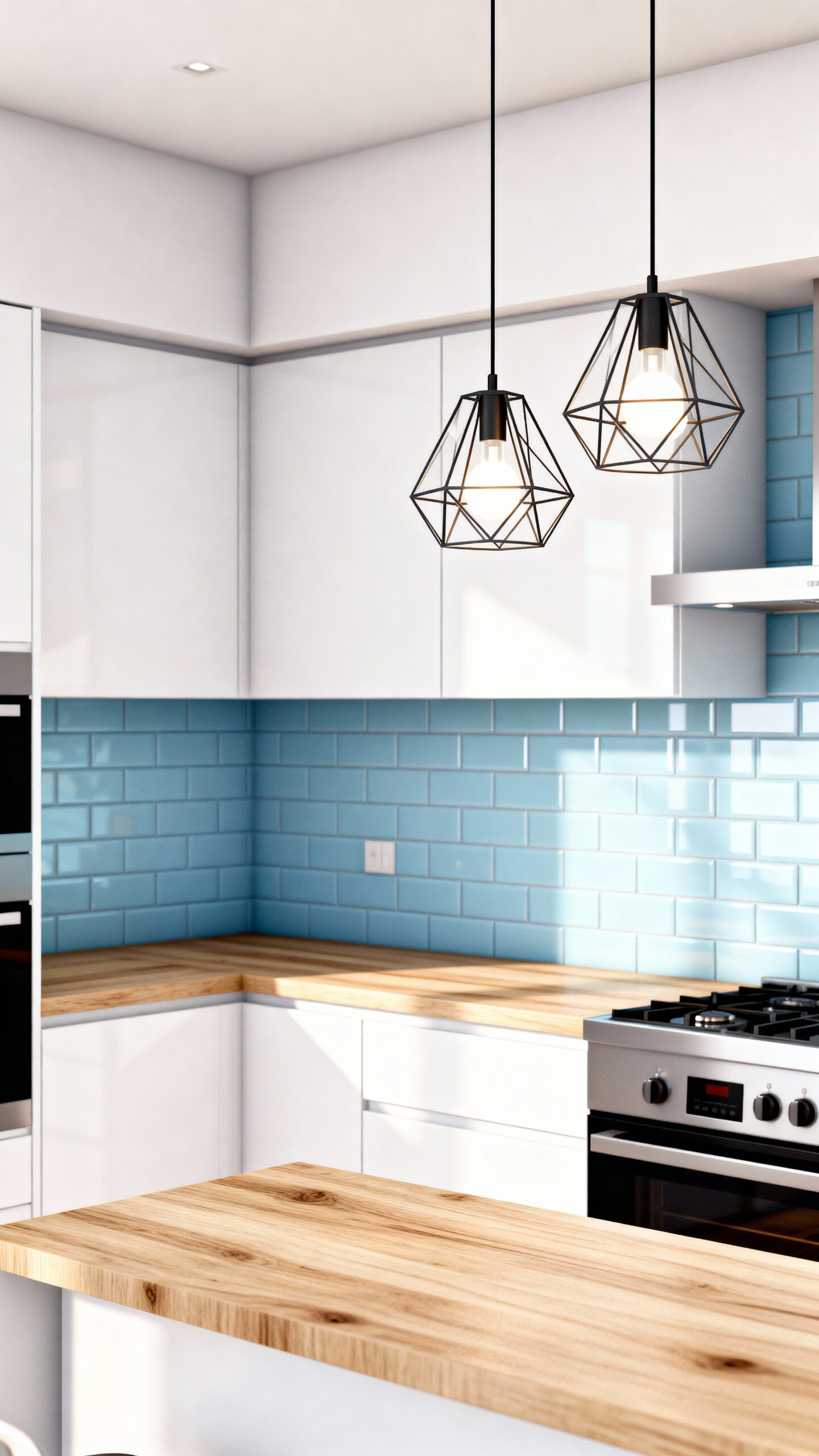 minimalist functional light filled scandinavian kitchen