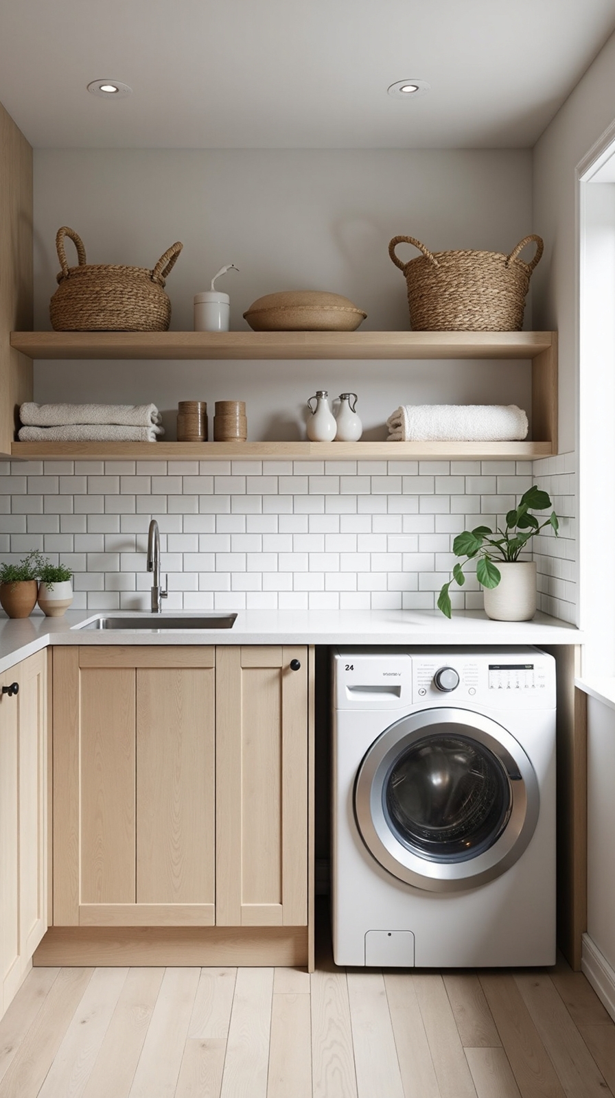 minimalist scandinavian laundry room retreat