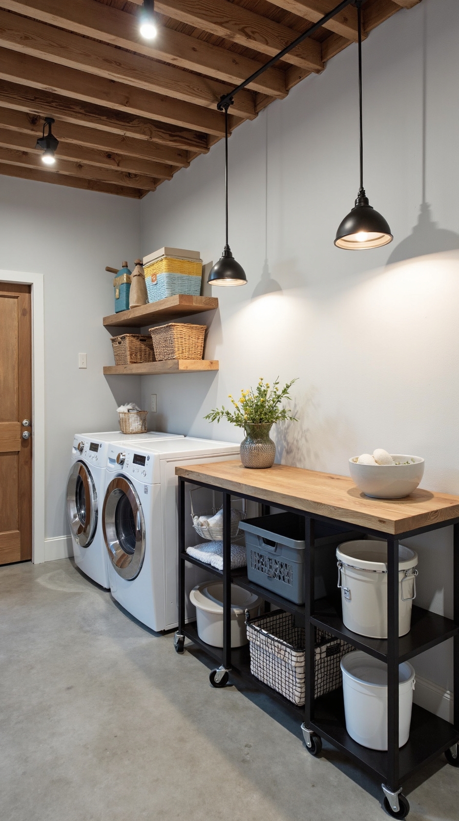 mobile adaptable organized laundry room
