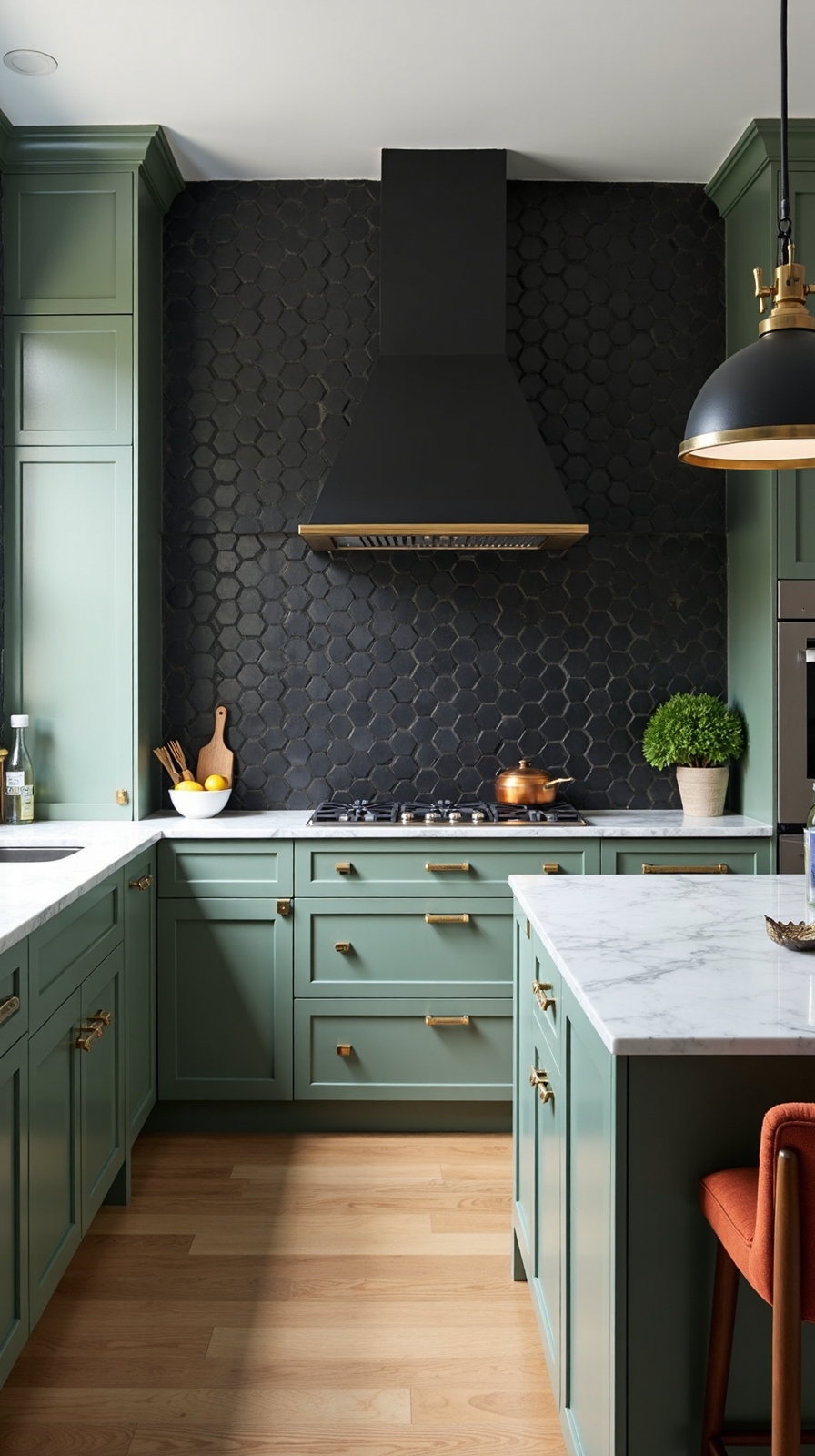 modern black hexagon tiles