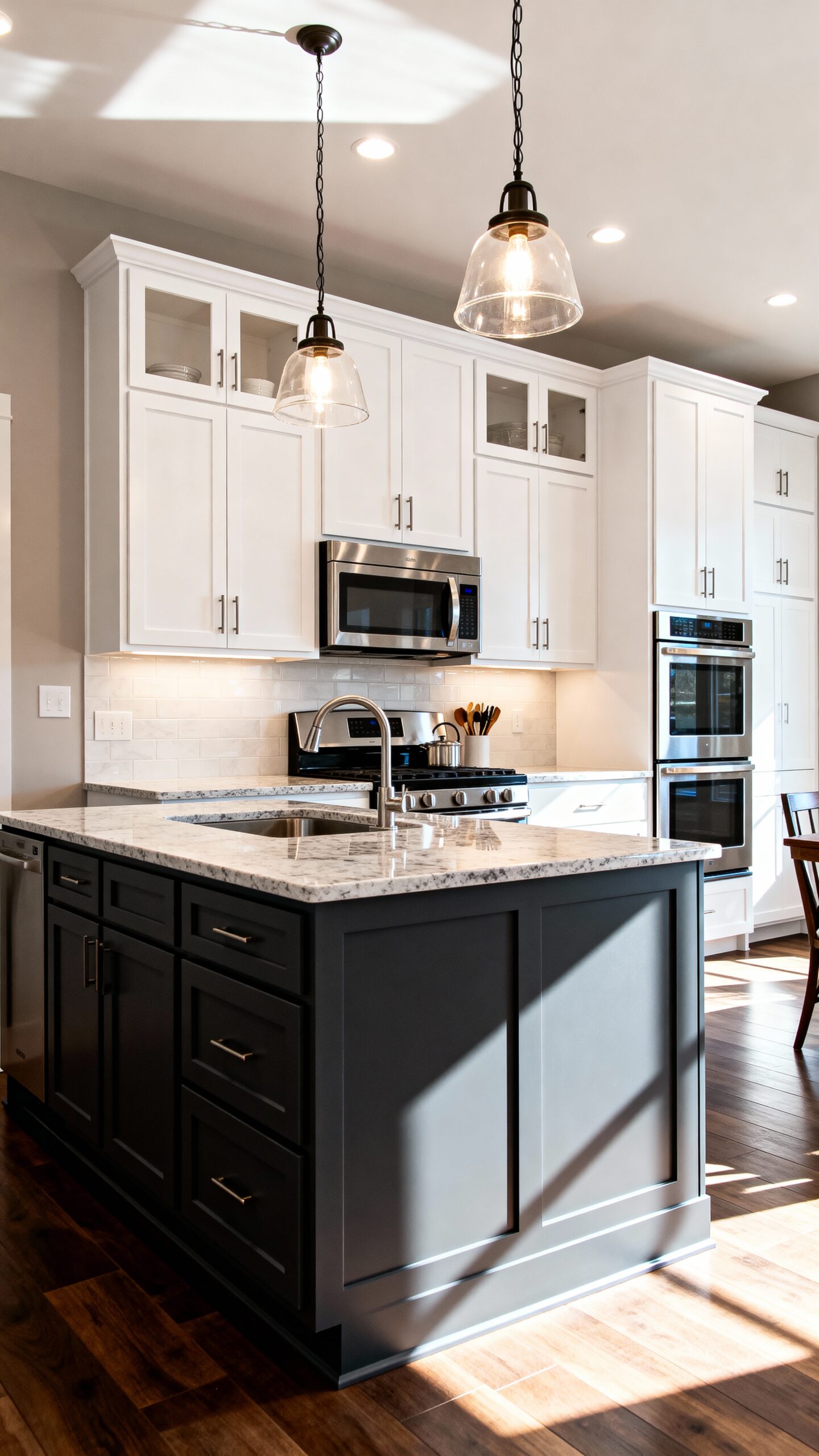 modern charcoal and white kitchen