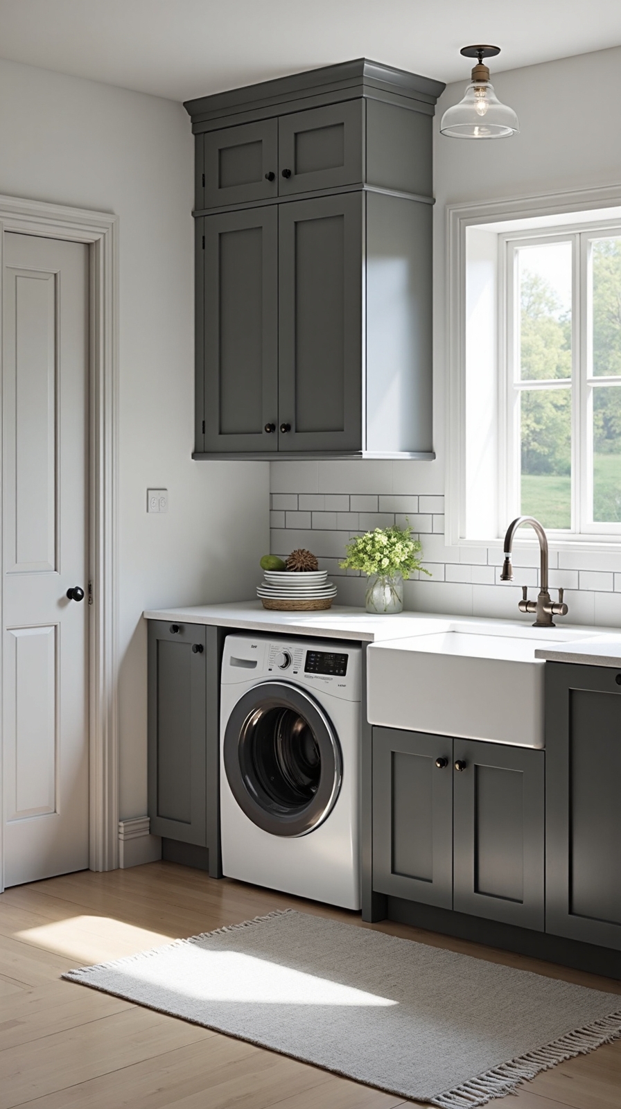 modern farmhouse laundry style