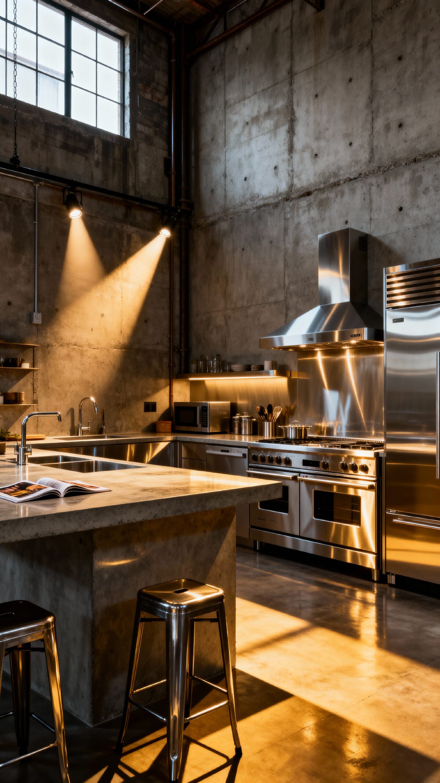 modern industrial loft kitchen