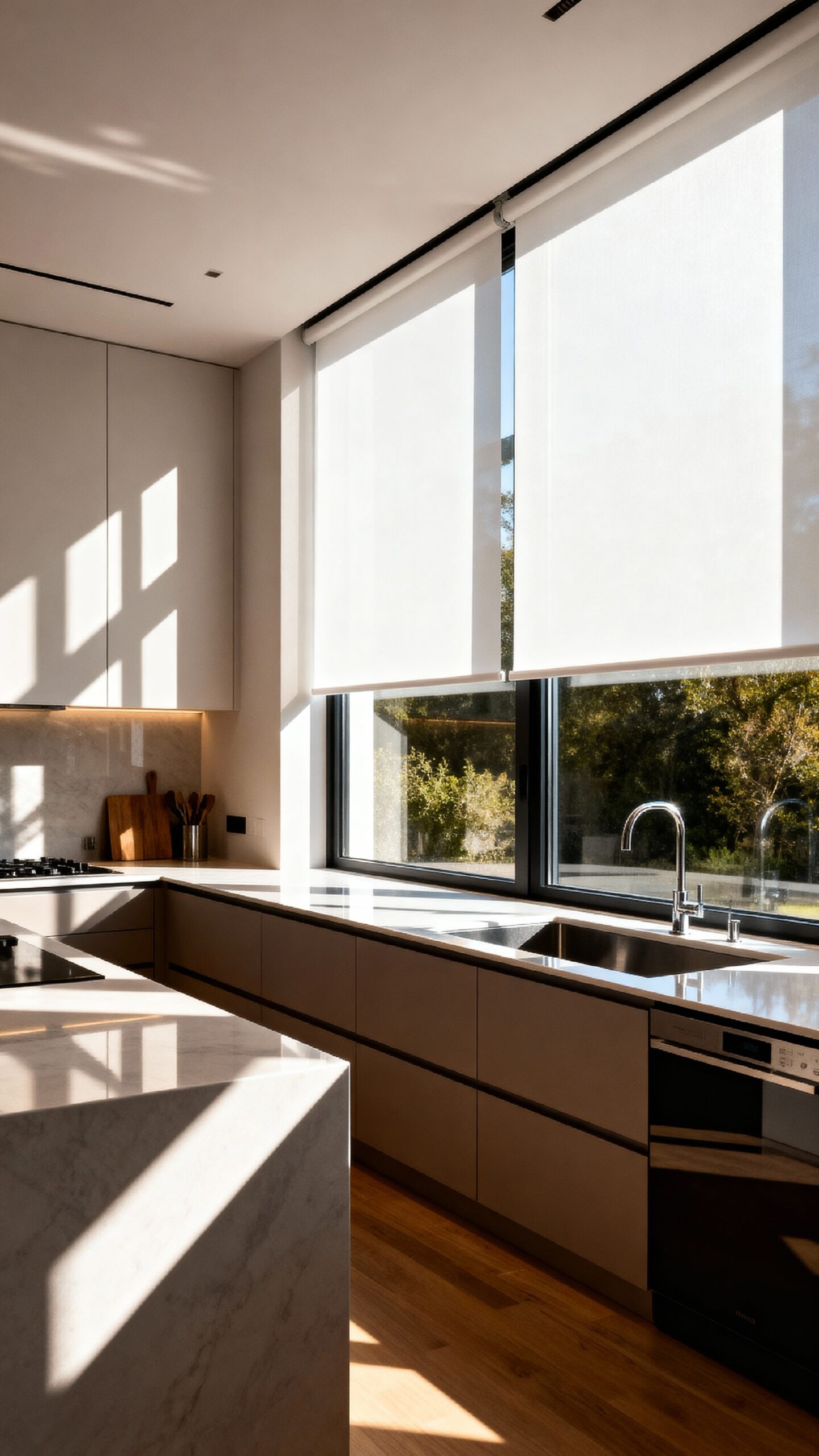 modern kitchen window blinds