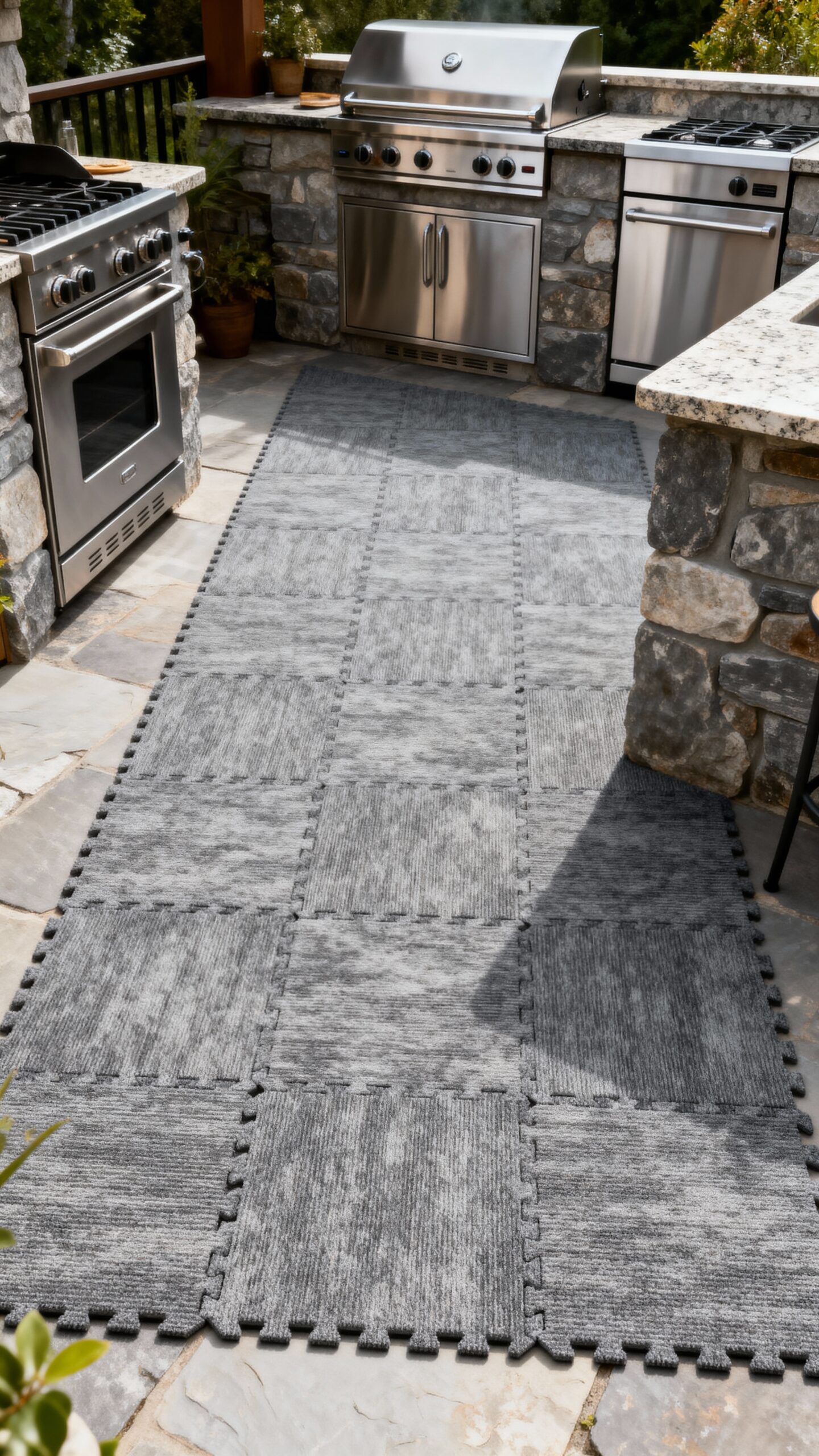 modular weather resistant customizable outdoor carpet tiles