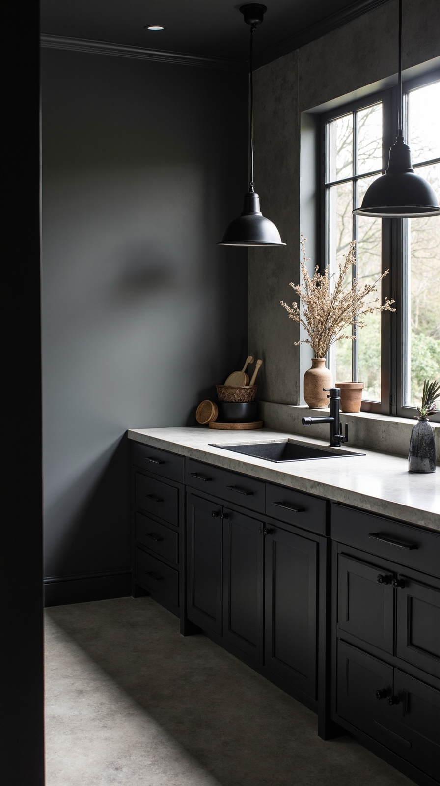 moody industrial lighting illuminates laundry