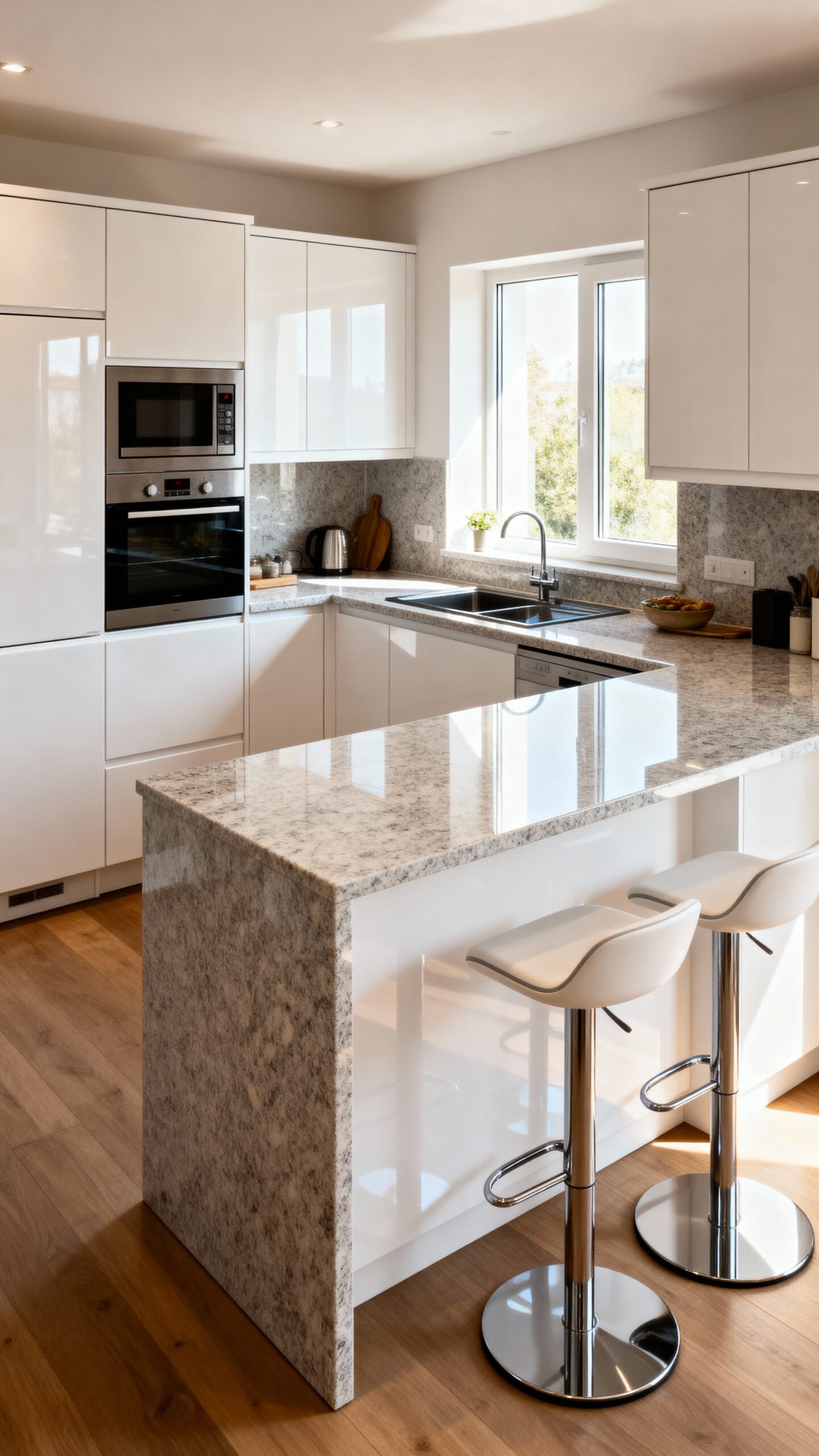 multifunctional breakfast bar extends workspace