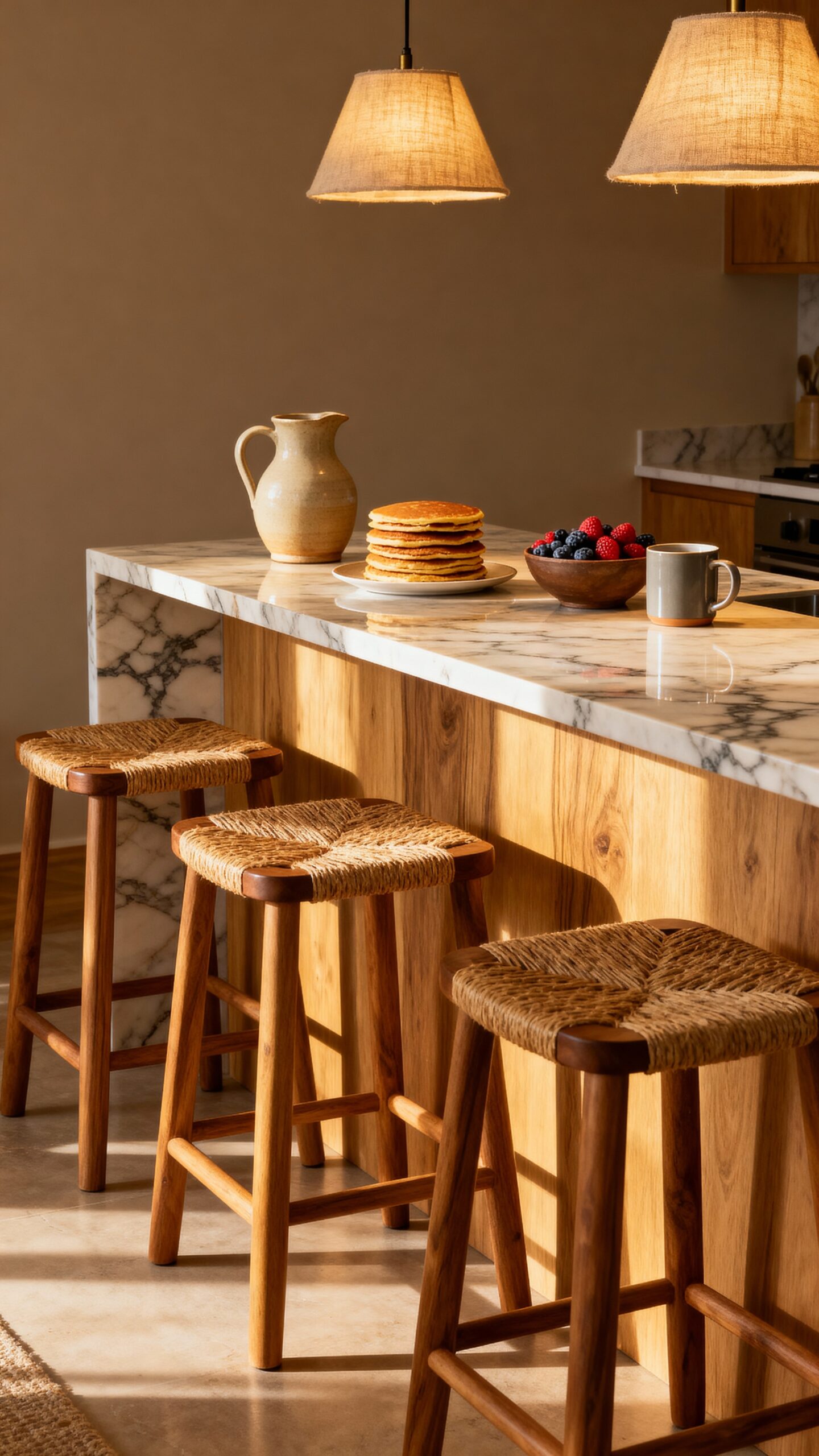 multifunctional kitchen peninsula with barstools