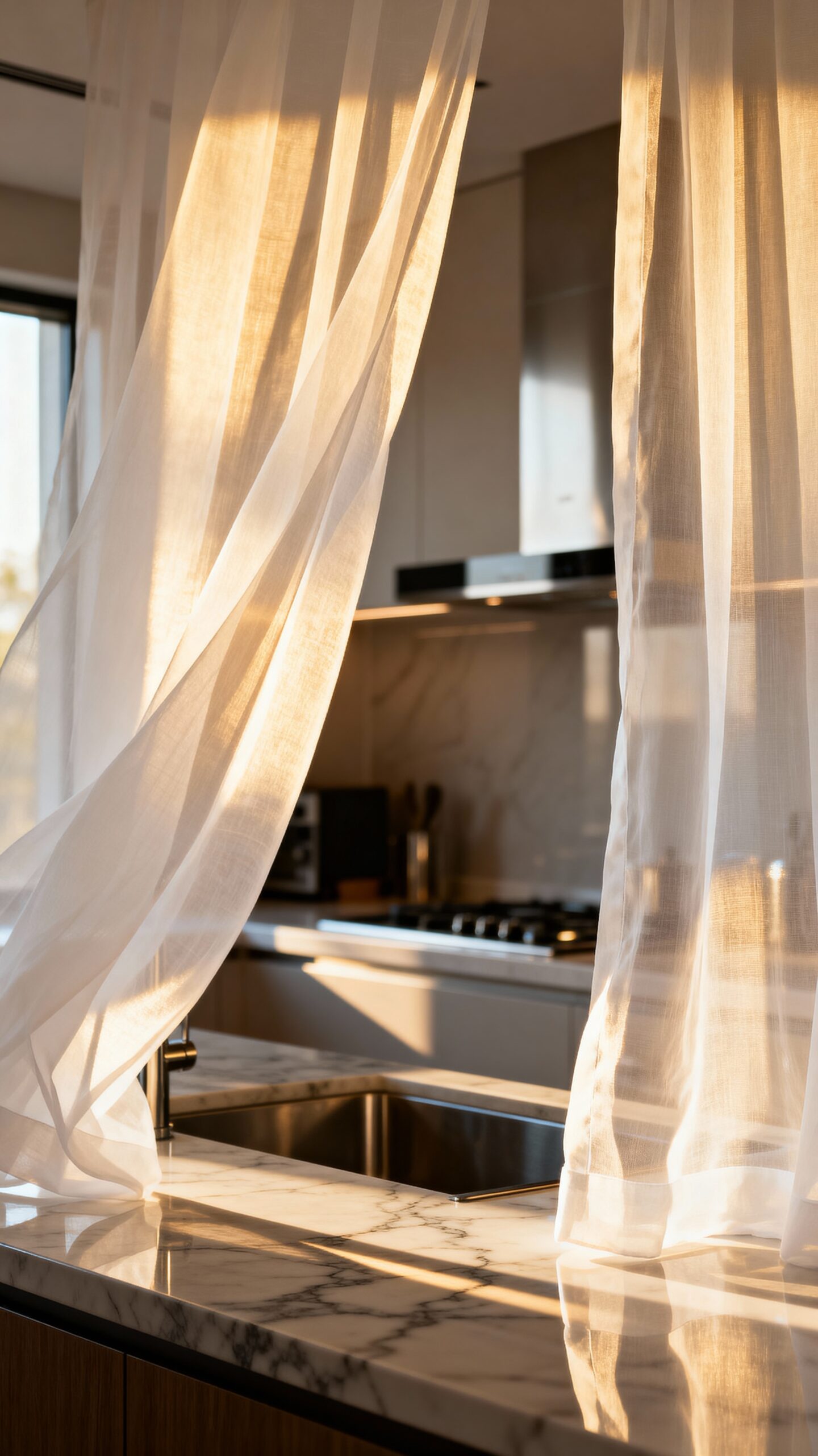 natural light diffusion through sheer panels