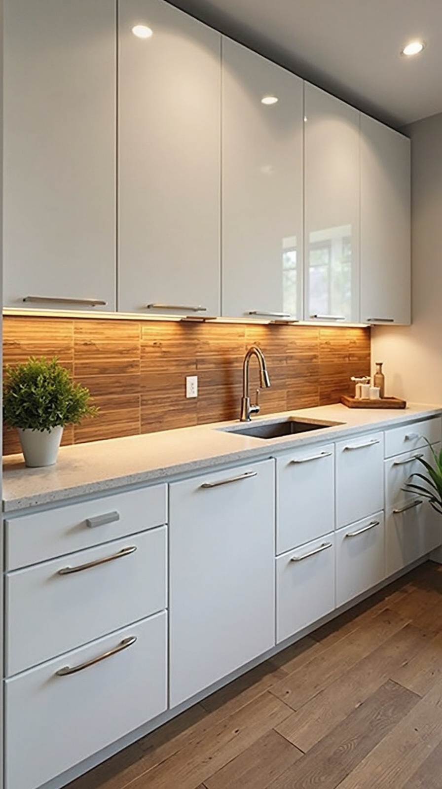 naturally beautiful warm sustainable backsplash installation