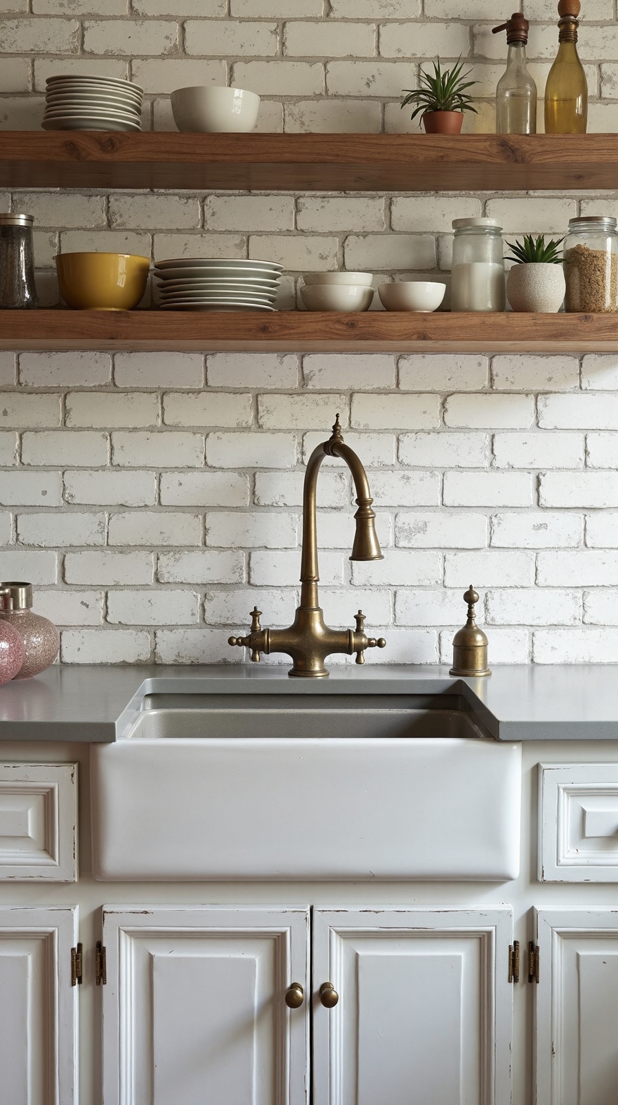 nostalgic vintage kitchen subway tiles