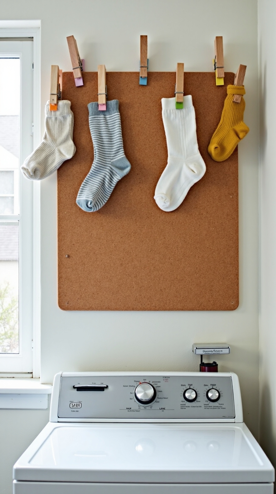 organize lost socks with cork board