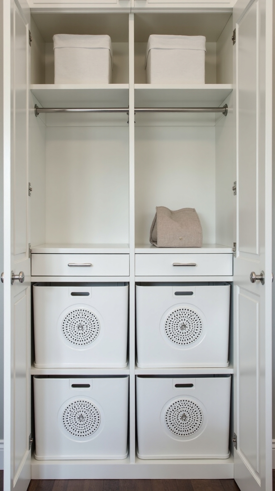 organized efficient ventilated compact laundry storage