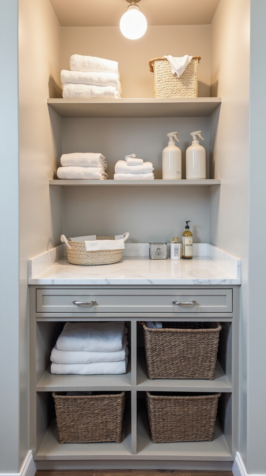 organized functional laundry room workspace