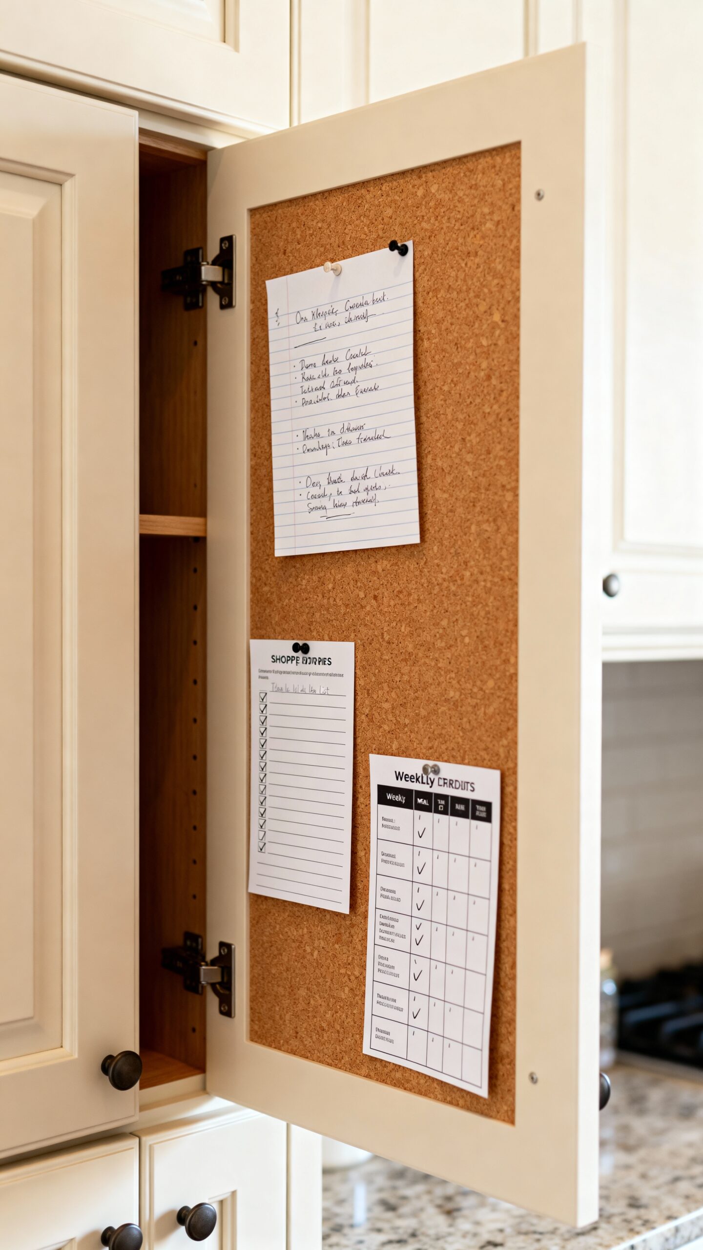 organized interior cabinet command center