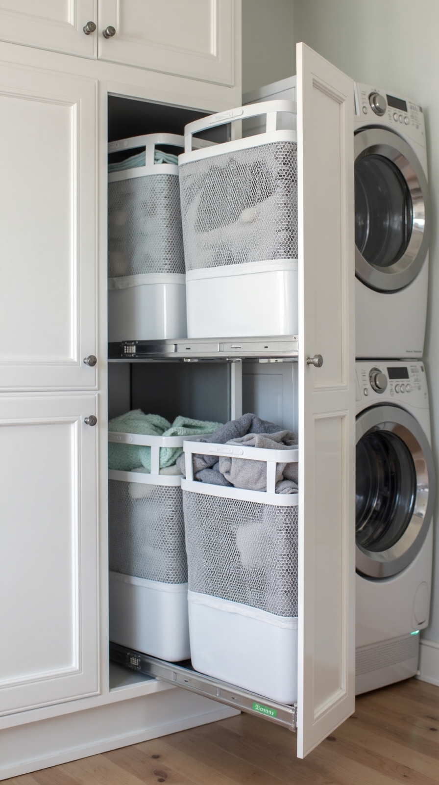 organized space saving laundry sorting solution