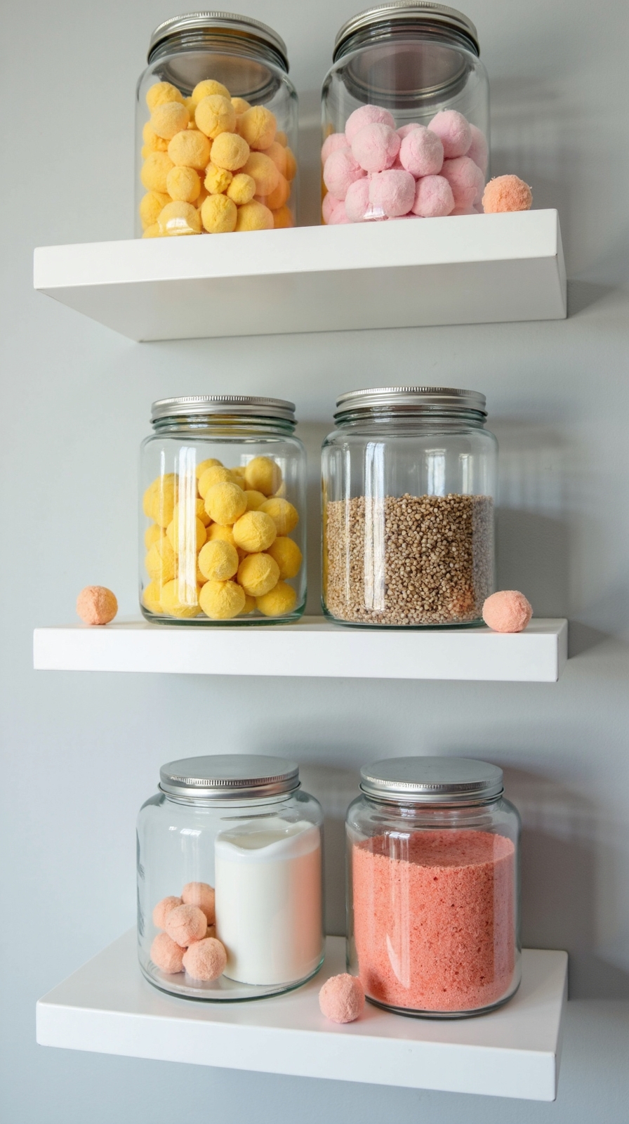 organized visible labeled laundry supplies