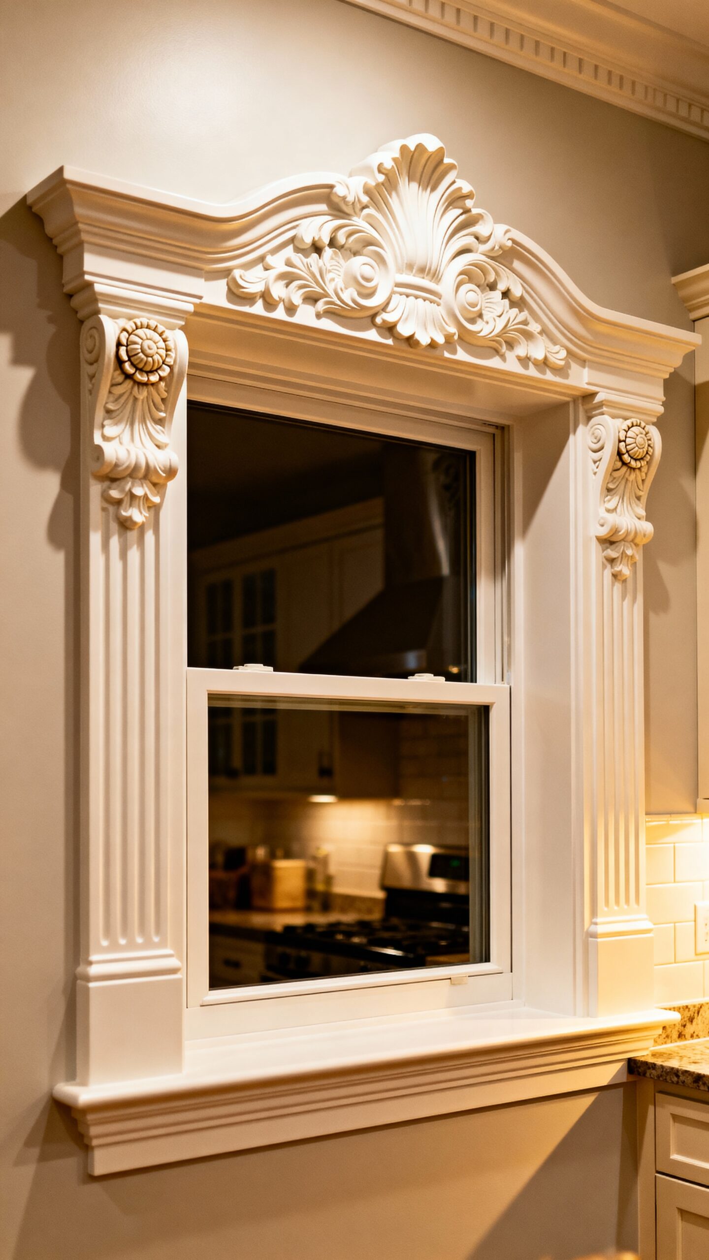 ornate victorian molding with rosette accents