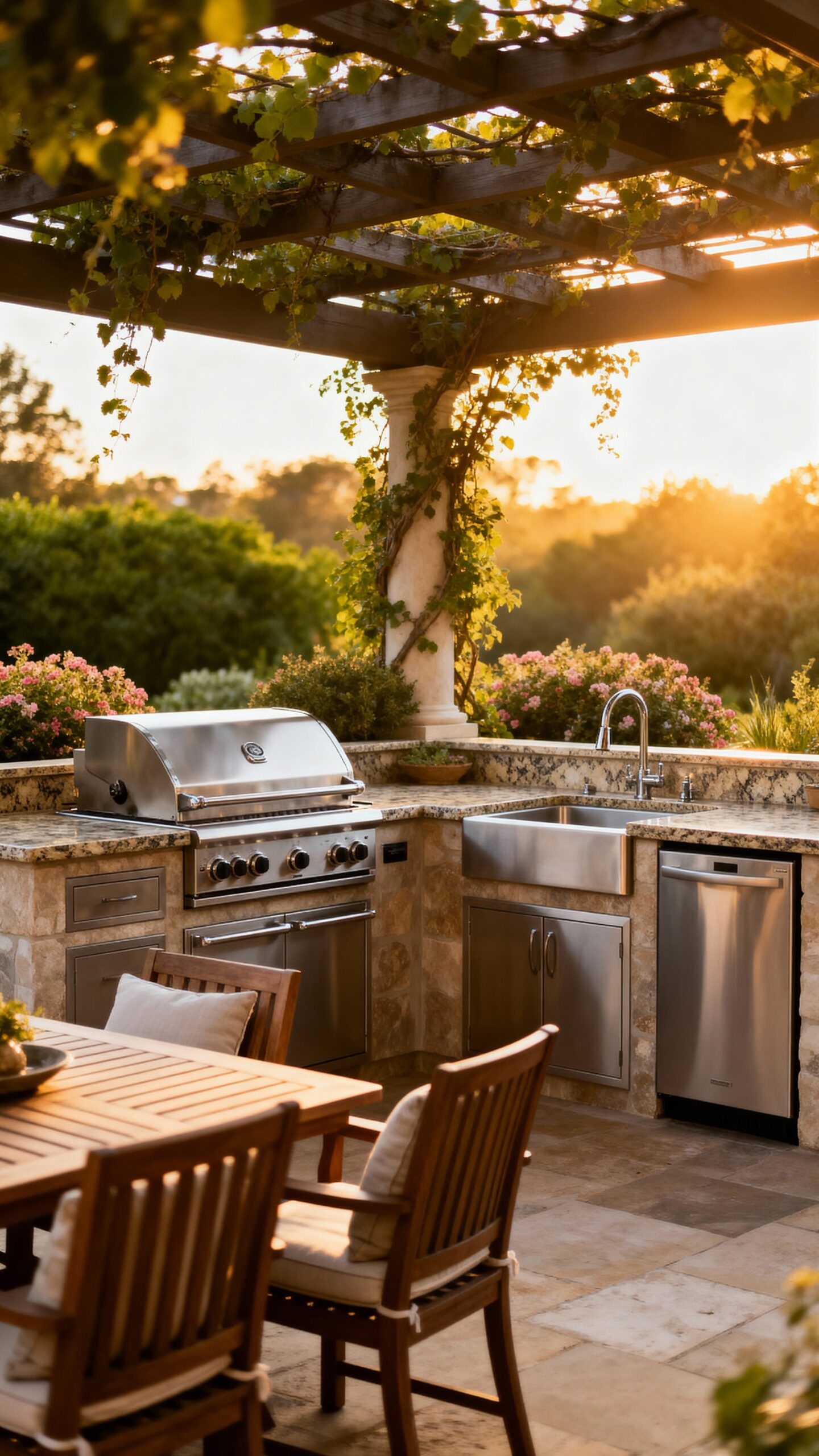outdoor kitchen backyard hangout spot