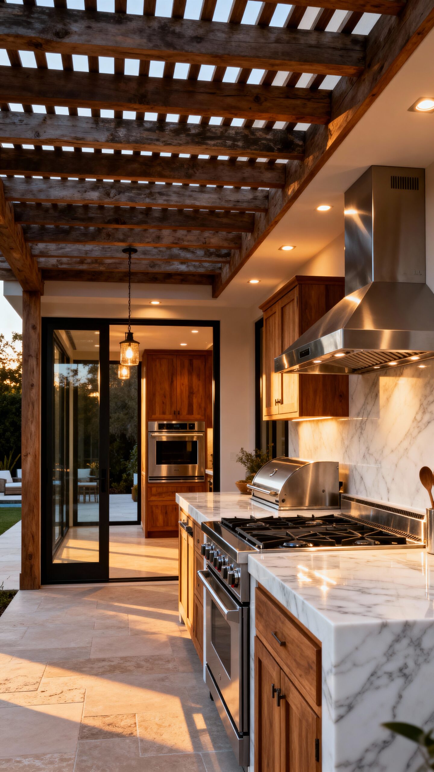 outdoor kitchen entertainment hub with patio