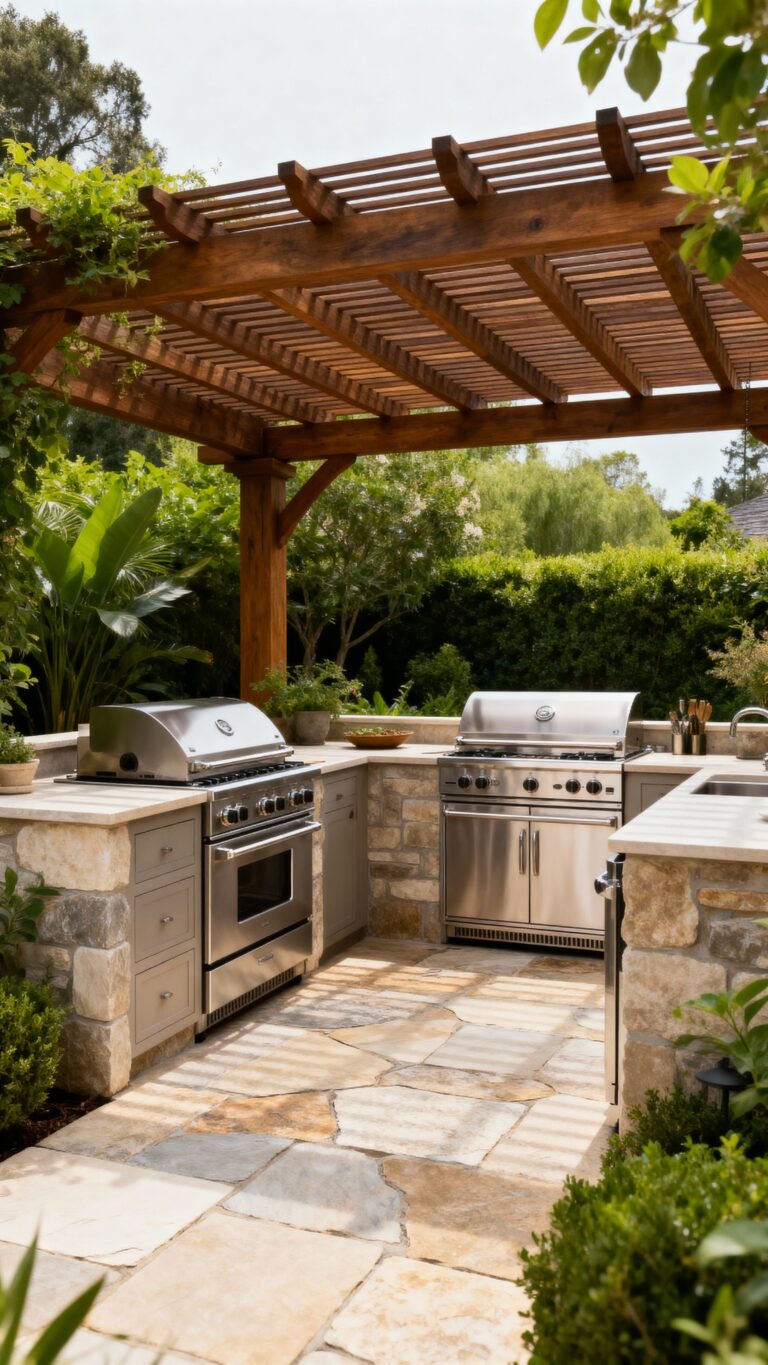 outdoor kitchen flooring weather resistant ideas