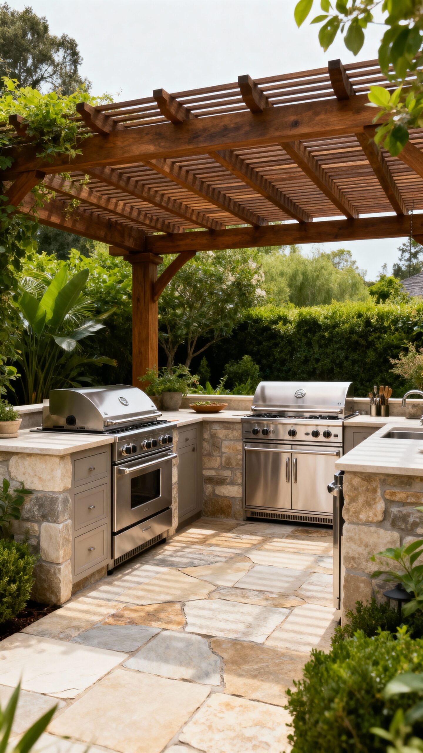 outdoor kitchen flooring weather resistant ideas