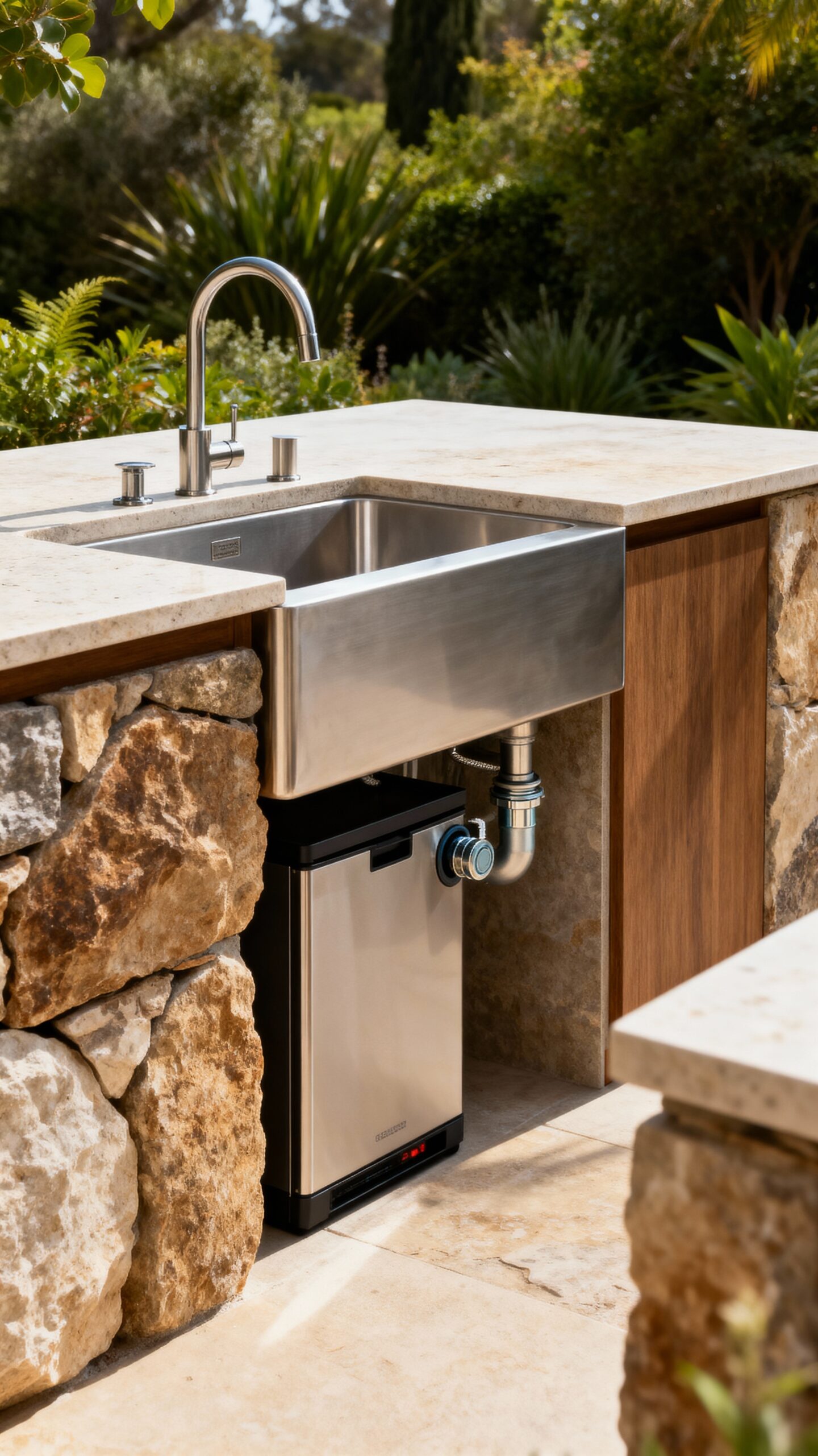 outdoor kitchen island sink disposal