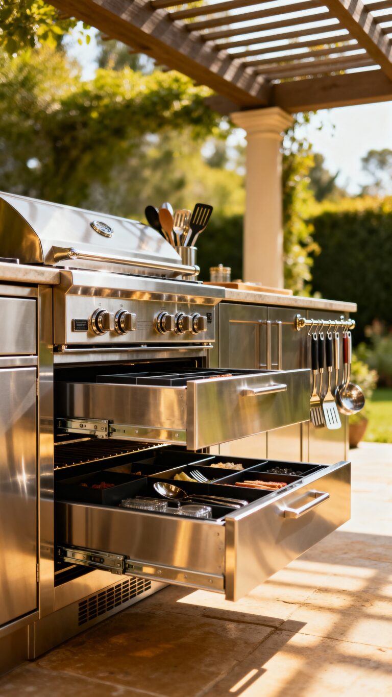 outdoor kitchen storage organization ideas