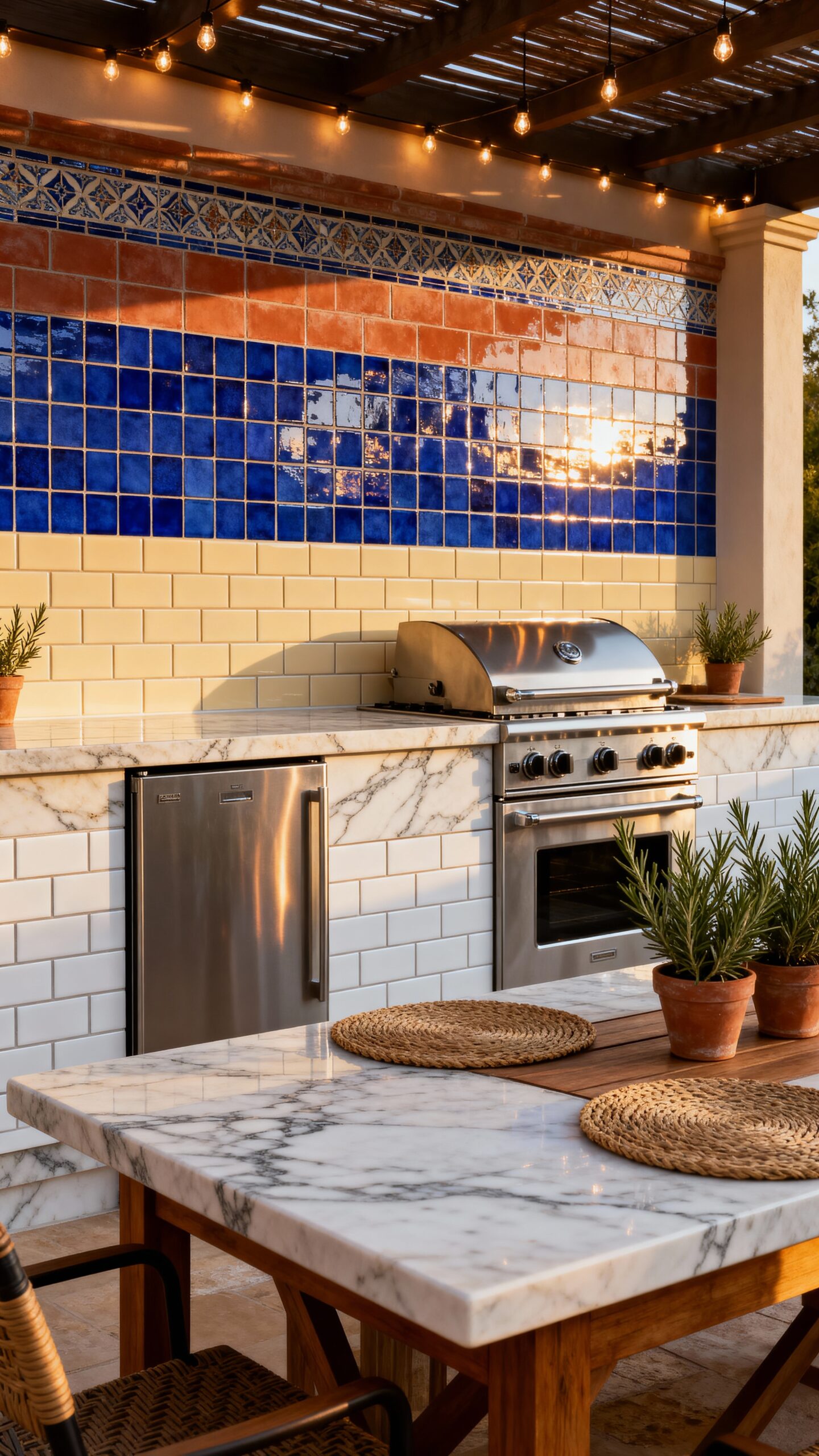 outdoor kitchen tile design ideas