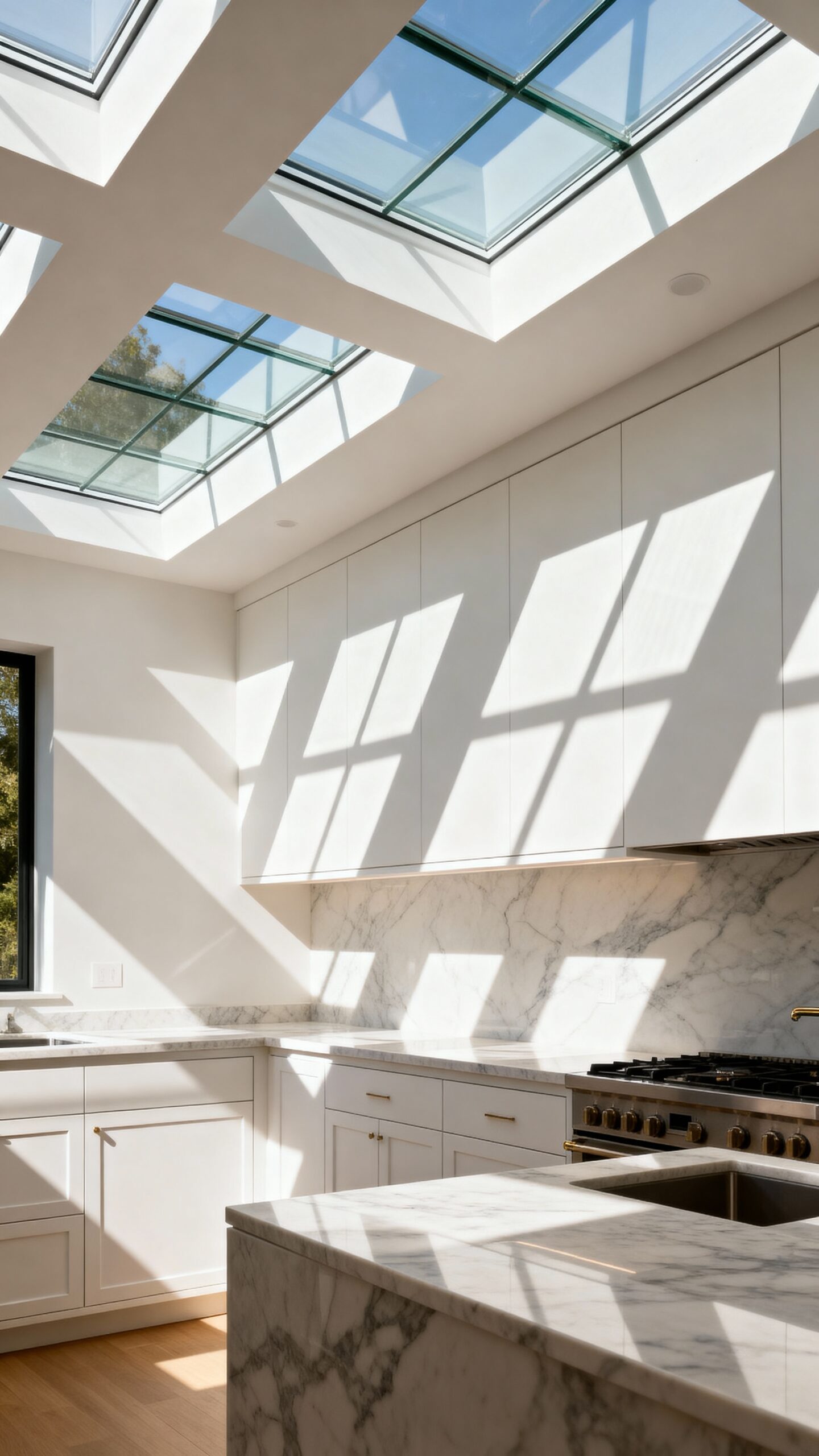 overhead brightness enhancing kitchen atmosphere