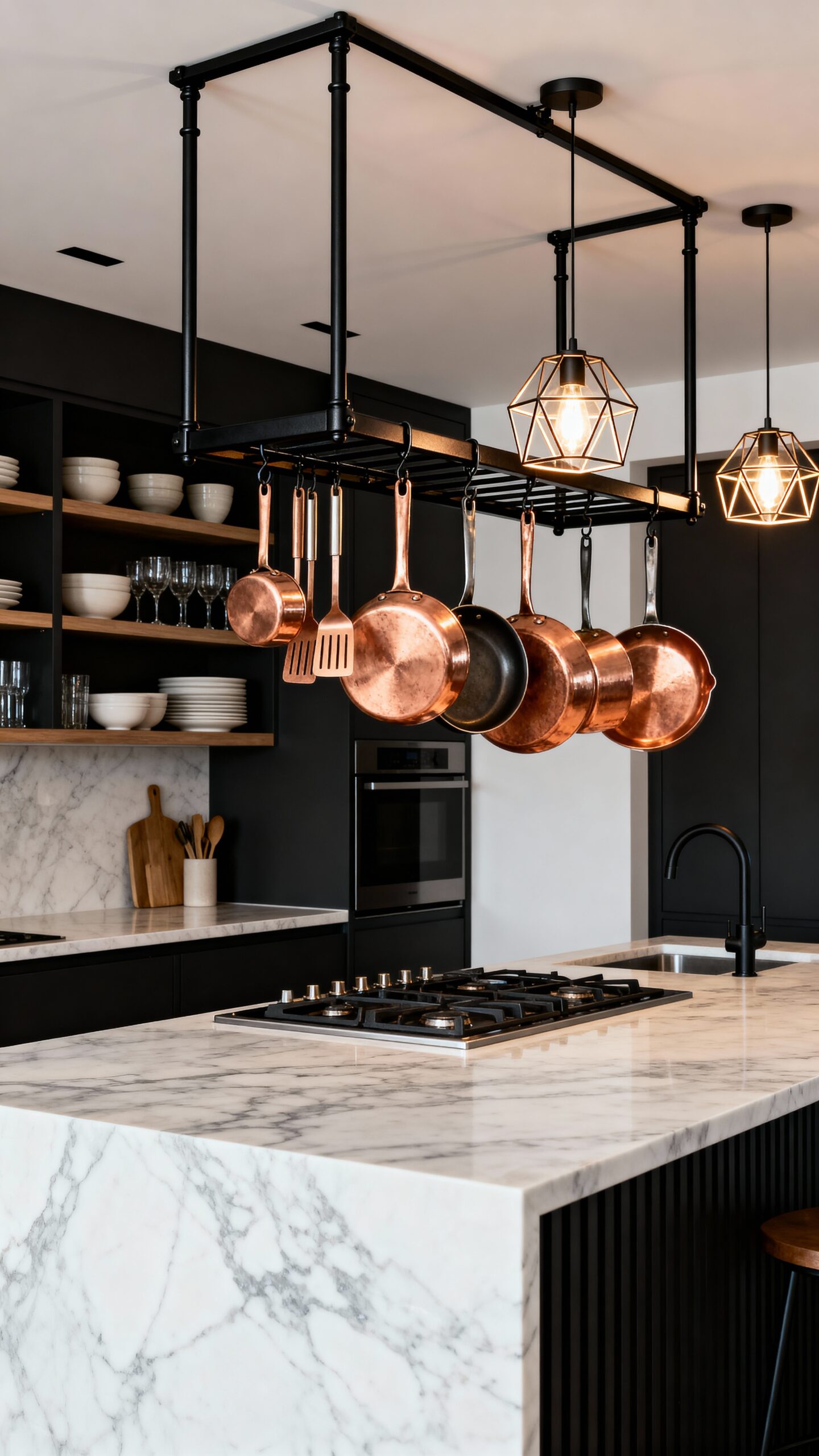 overhead kitchen storage maximizes cabinet space