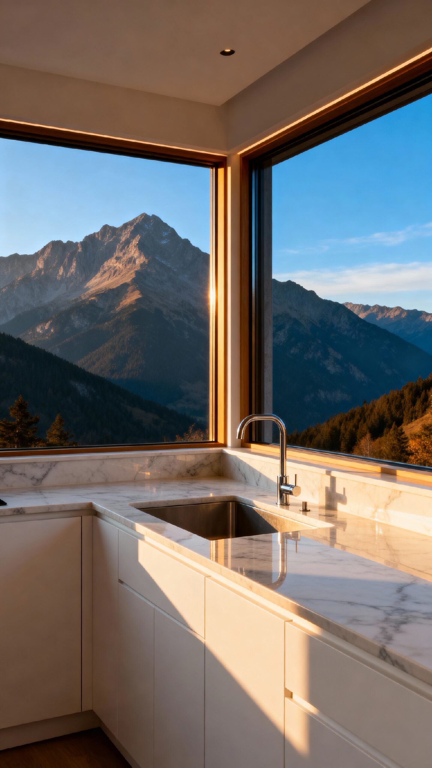 panoramic kitchen corner window configurations