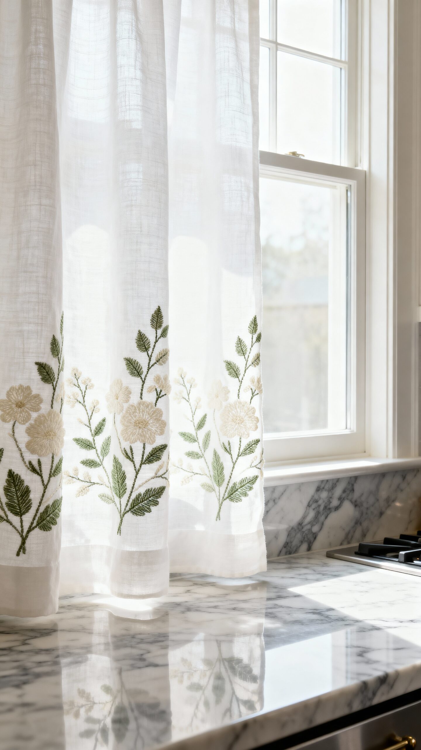 personalized kitchen curtain embroidery highlights unique style