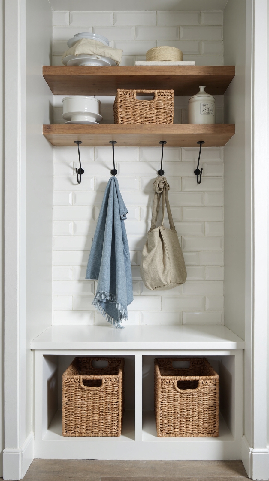 practical organized functional customizable mudroom