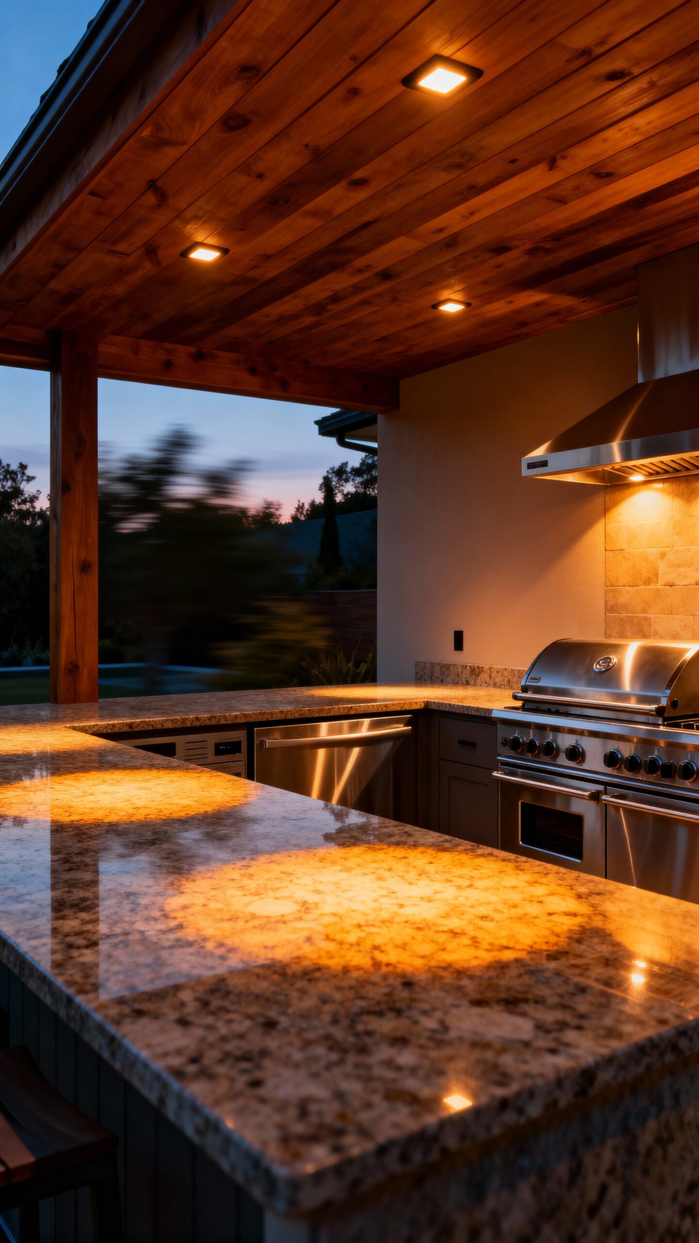 recessed lighting for outdoor overhangs