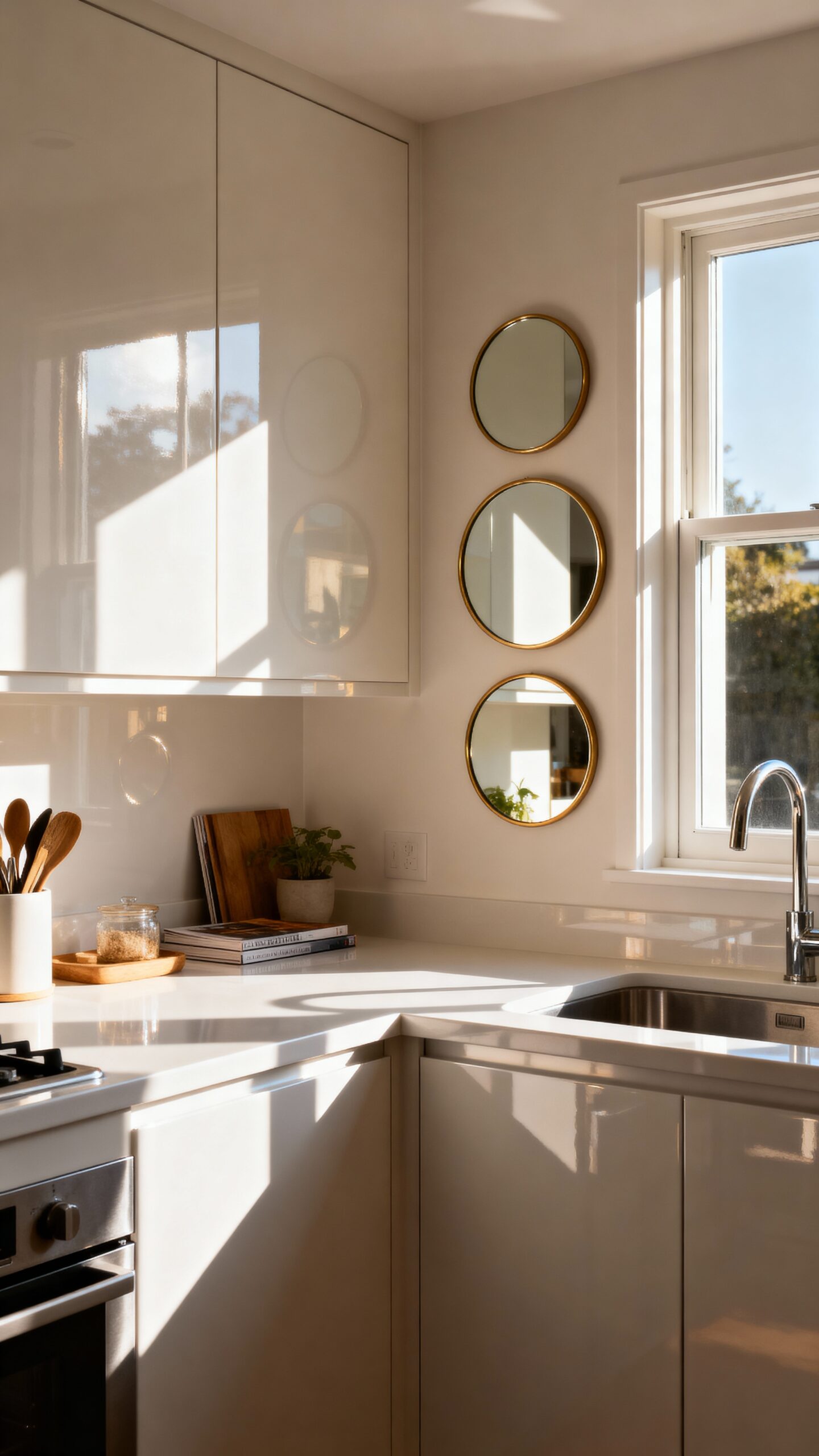 reflect natural light in kitchen