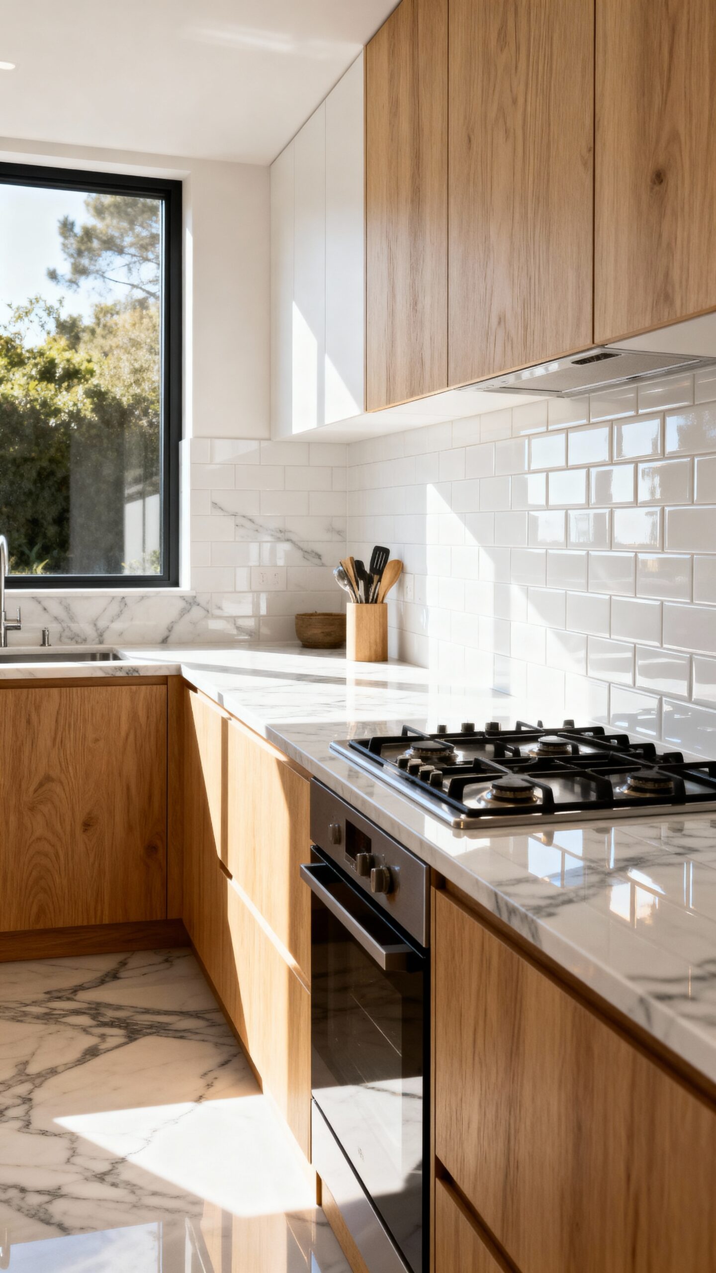 reflective neutral toned personalized backsplash solutions