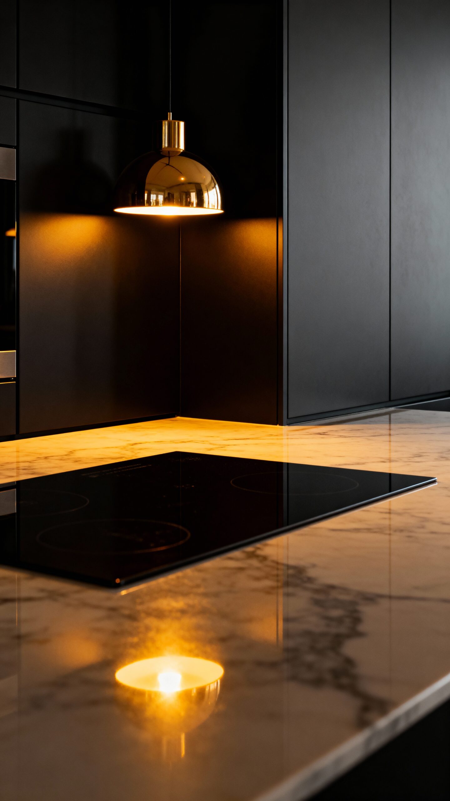reflective surfaces maximize illuminated kitchens