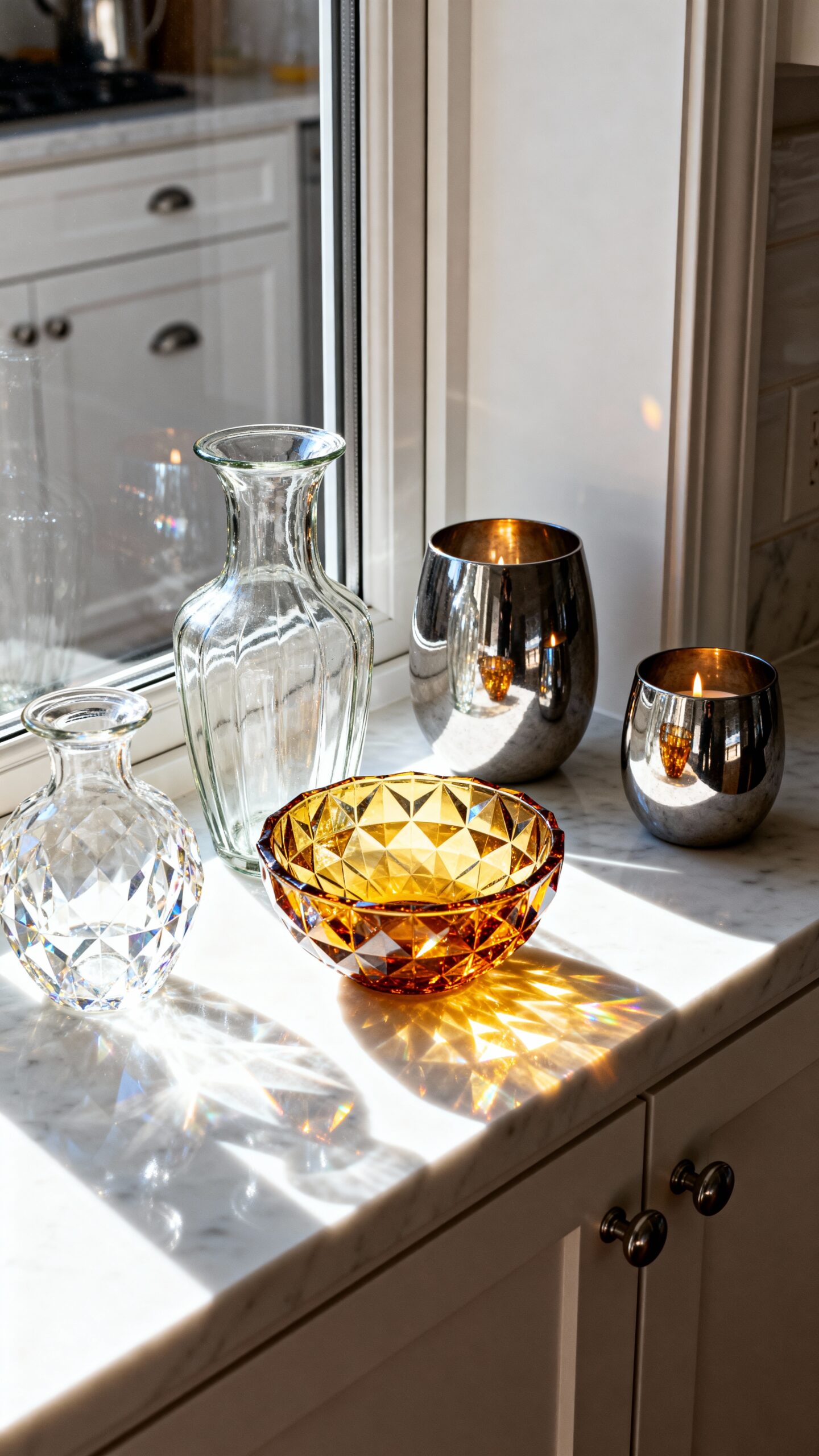 reflective window sill display space